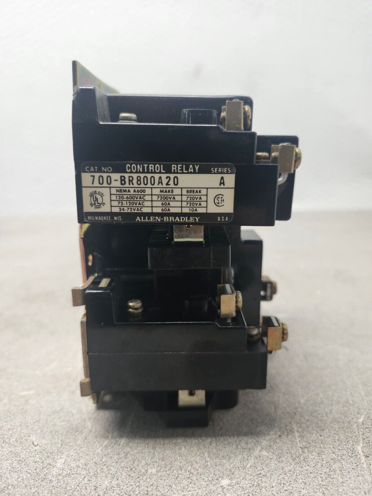 USED ALLEN BRADLEY CONTROL RELAY 700-BR800A20 SER. A