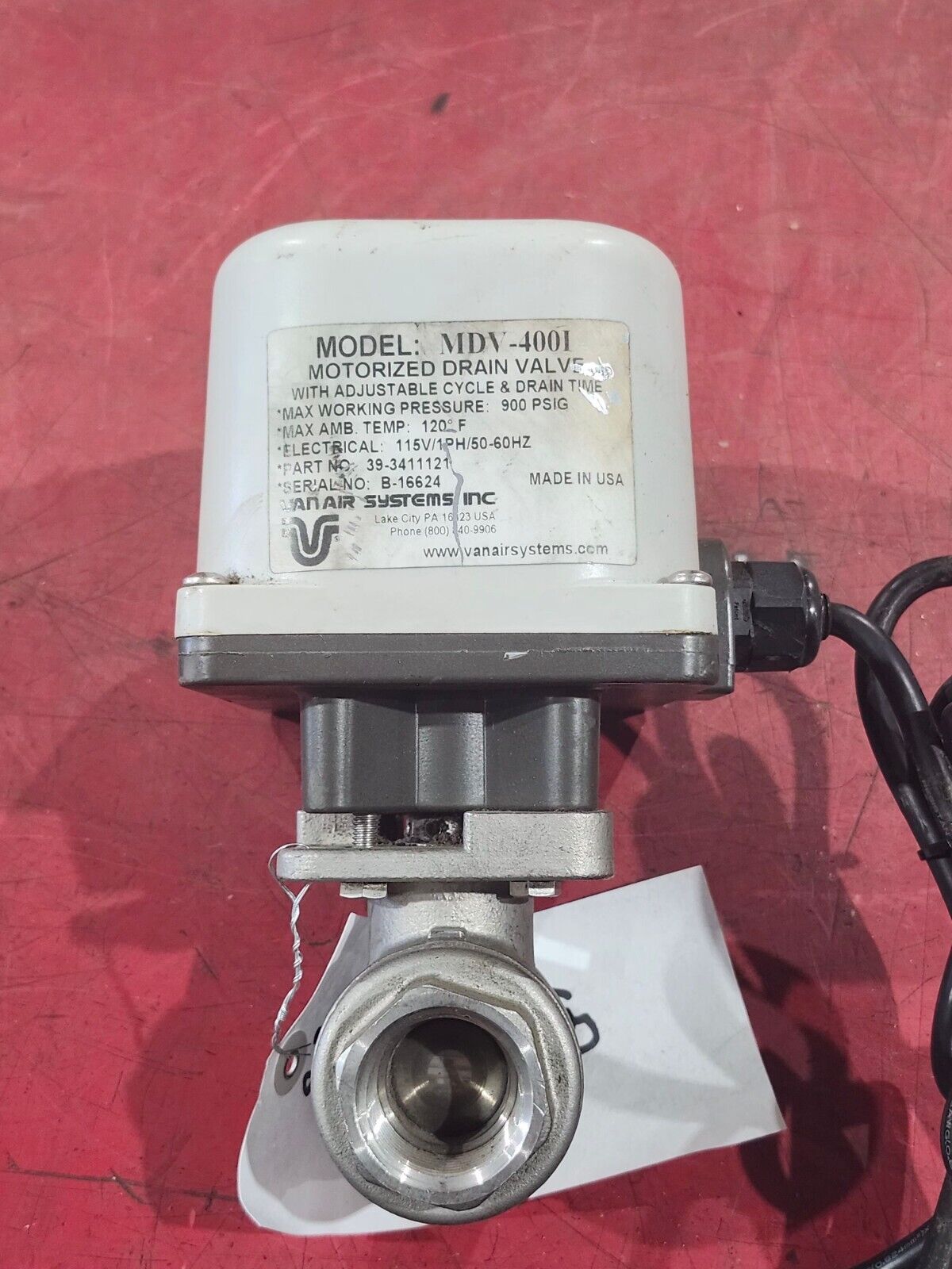 USED VANAIR SYSTEMS MOTORIZED DRAIN VALVE MDV-400I