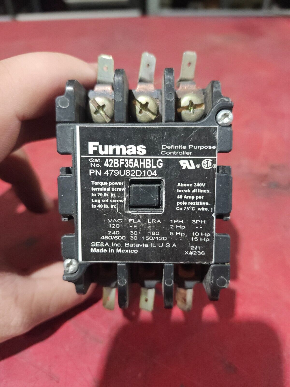 USED FURNAS DEFINITE PURPOSE CONTACTOR 479U82D104