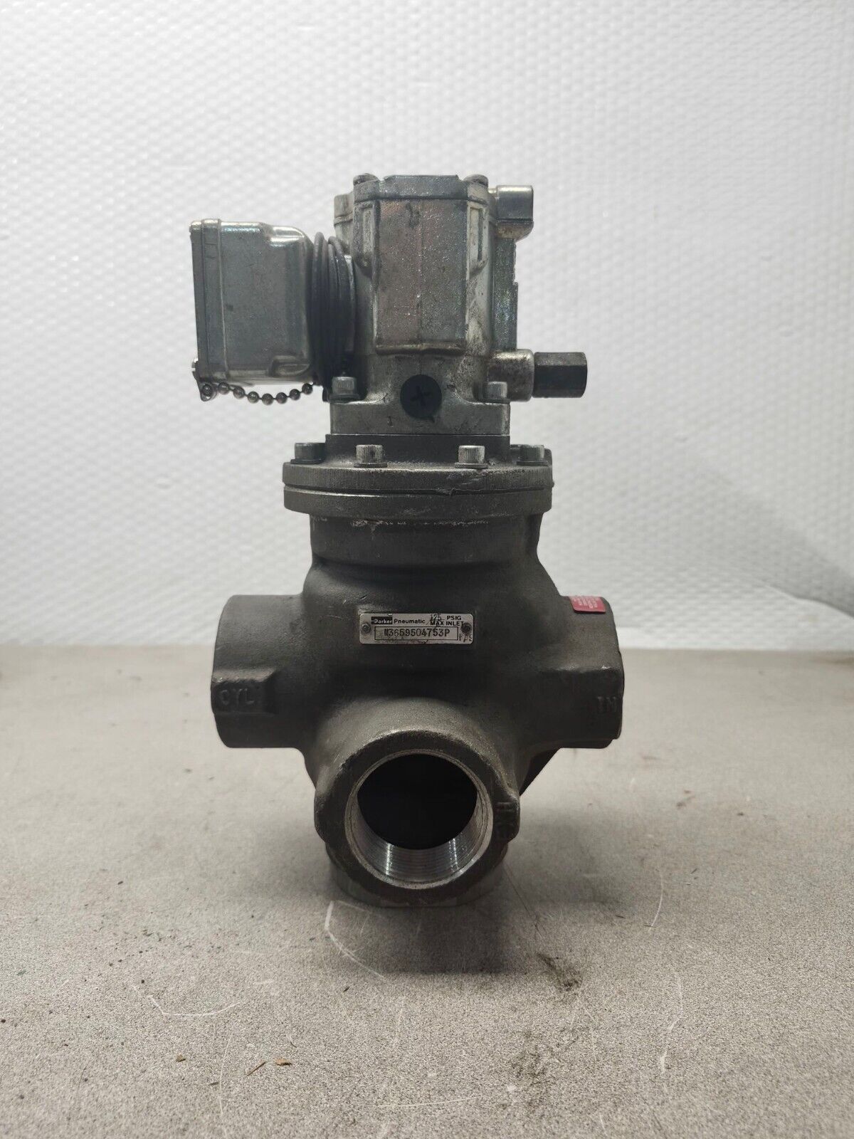 USED VALVE N SERIES N3659504753P WITH Bellows Valvair Pilot Solenoid Valve K135