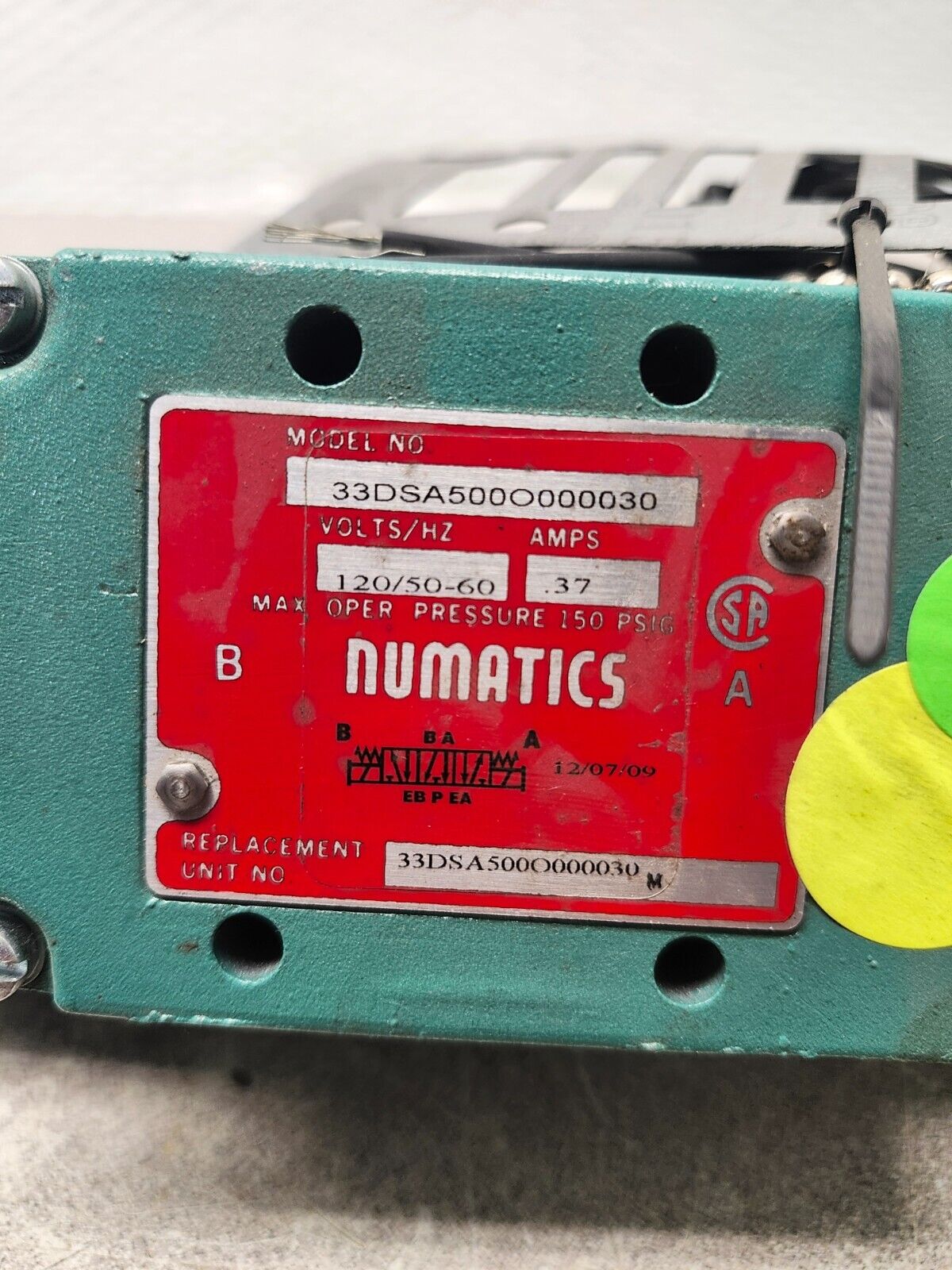 NEW NO BOX NUMATICS SOLENOID VALVE PNEUMATIC 33DSA500K000030