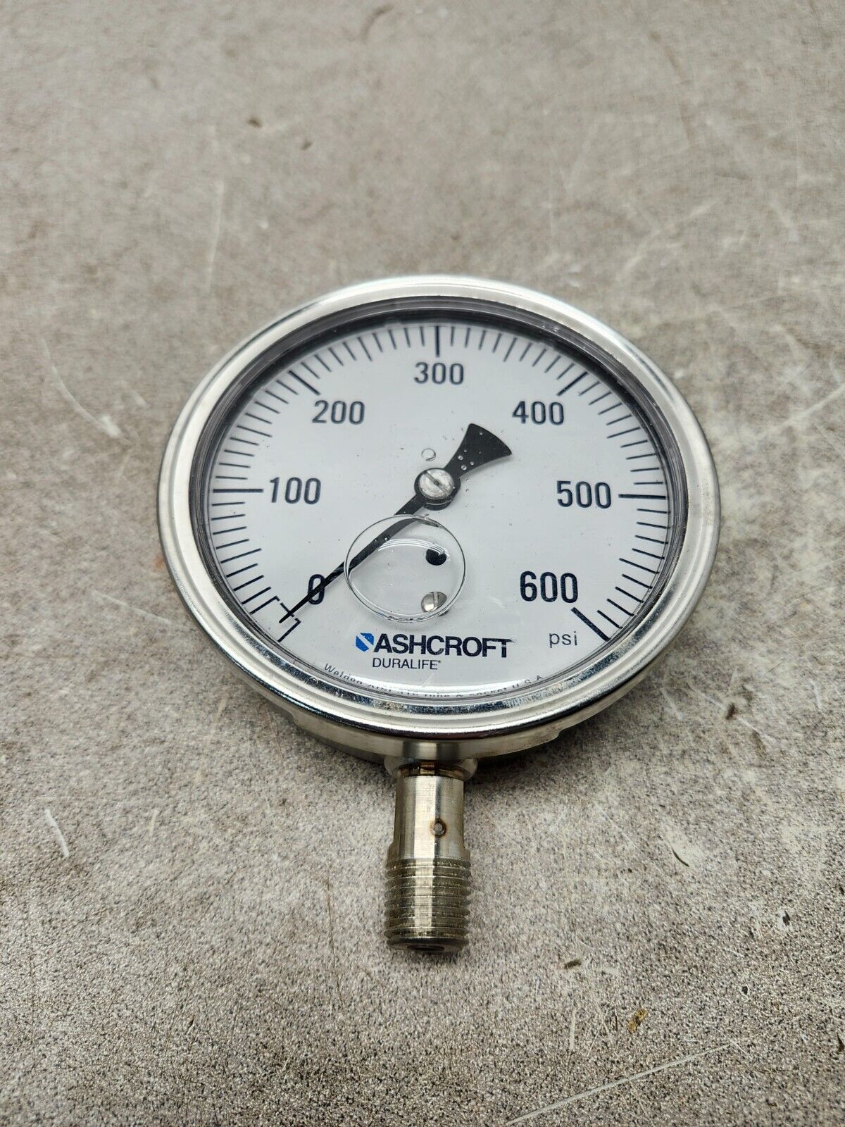 NEW NO BOX ASHCROFT PRESSURE GAUGE 0-600