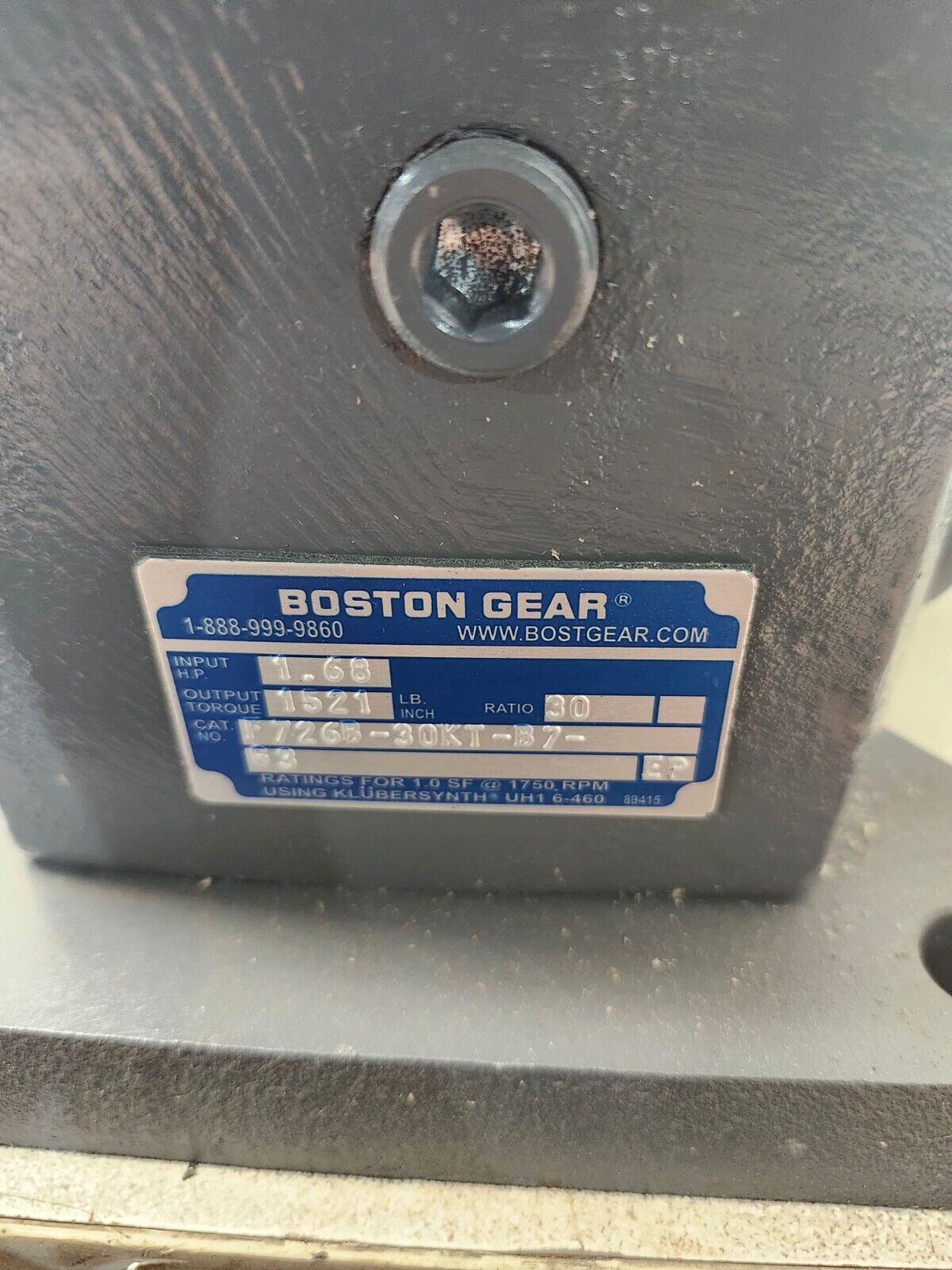 NEW IN BOX BOSTON GEAR WORM SPEED REDUCER 30:1 RATIO F726B-30KT-B7-G3