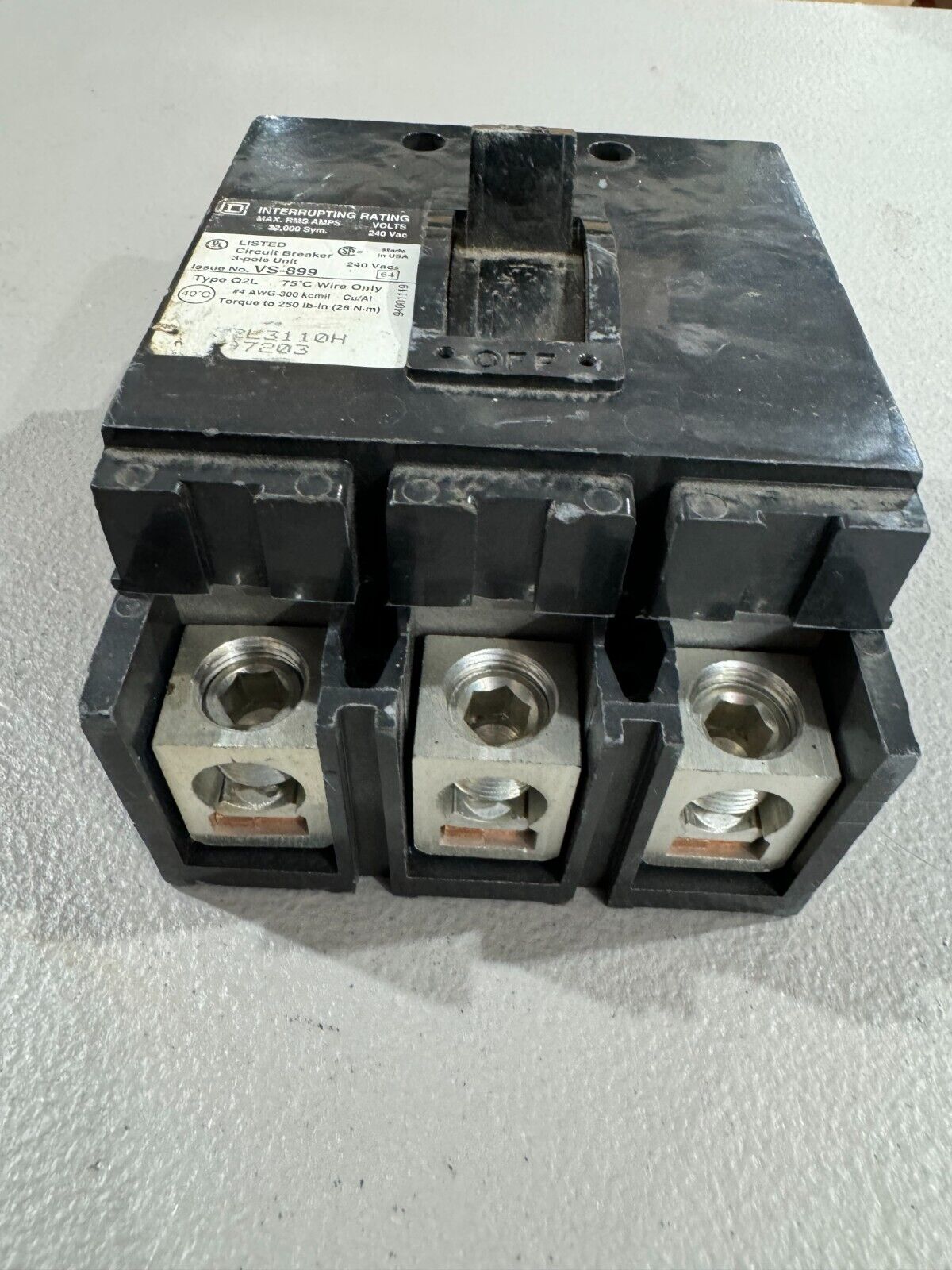 USED SQUARE D 3 POLE 110AMP CIRCUIT BREAKER Q2L3110H