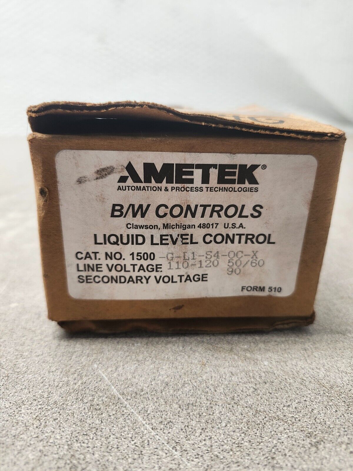 NEW IN BOX AMETEK Liquid Level Control 1550-G-L1-S4-0C-X