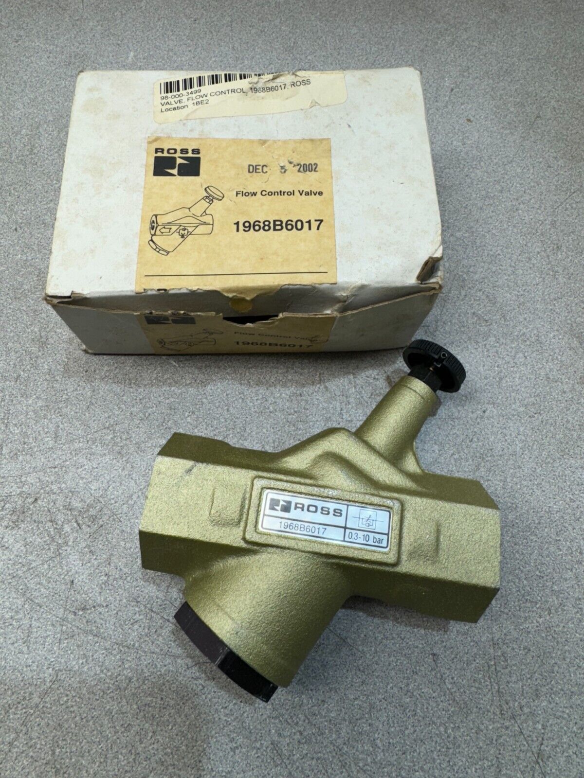 NEW IN BOX ROSS FLOW CONTROL VALVE 1968B6017