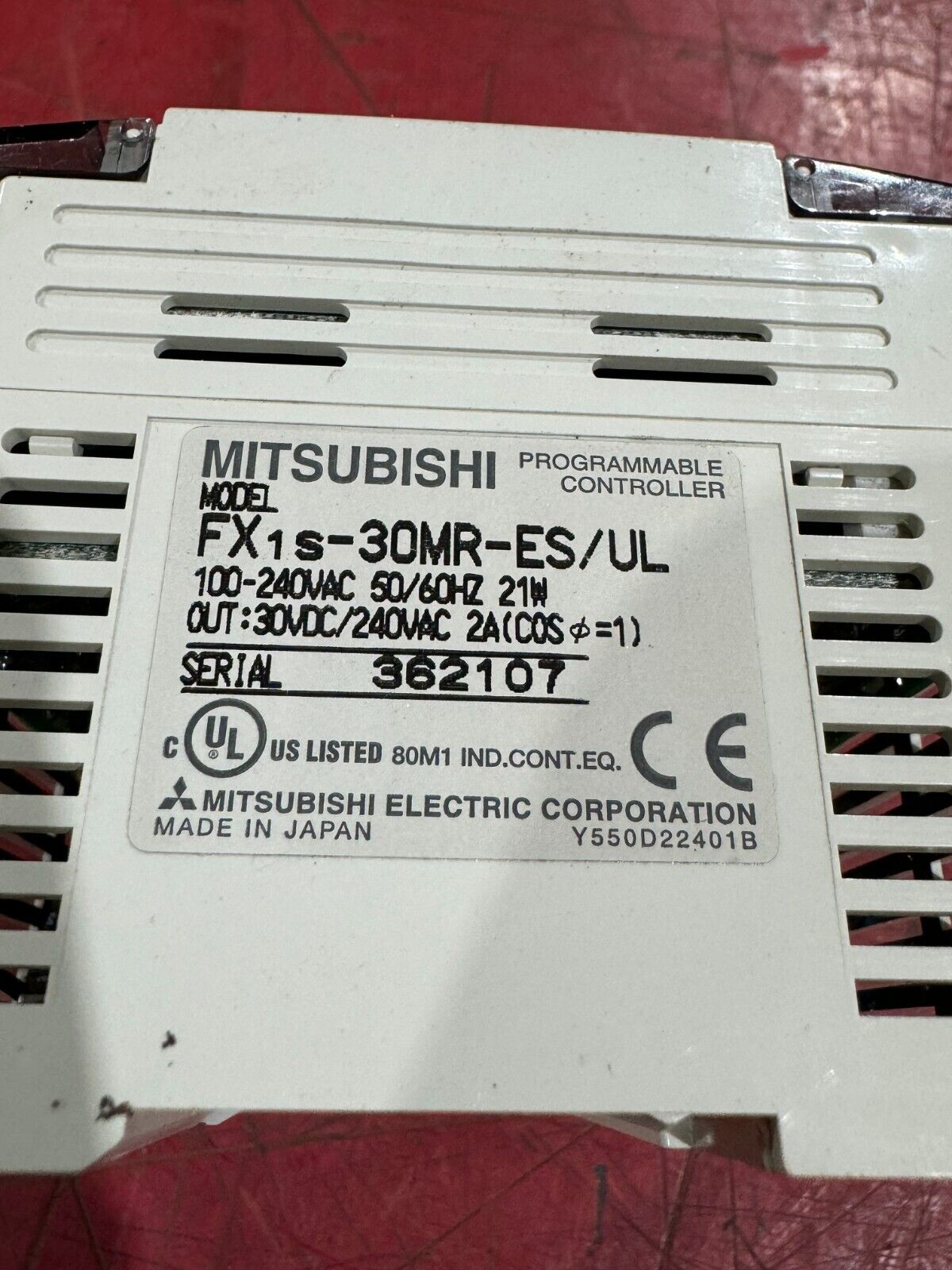 USED MITSUBISHI PROGRAMMABLE CONTROLLER FX1S-30MR-ES/UL