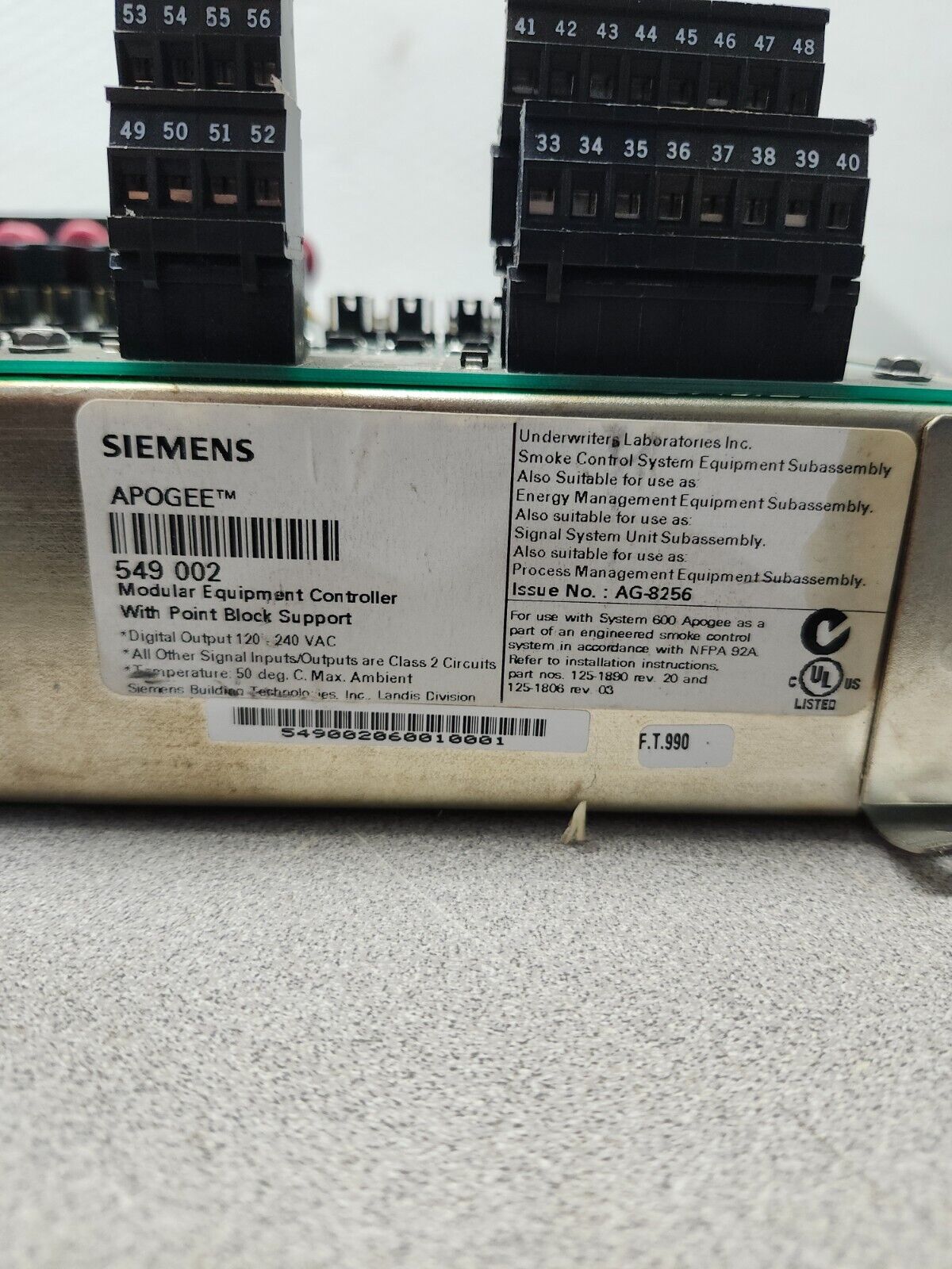 USED Siemens Modular Equipment Controller 549 002