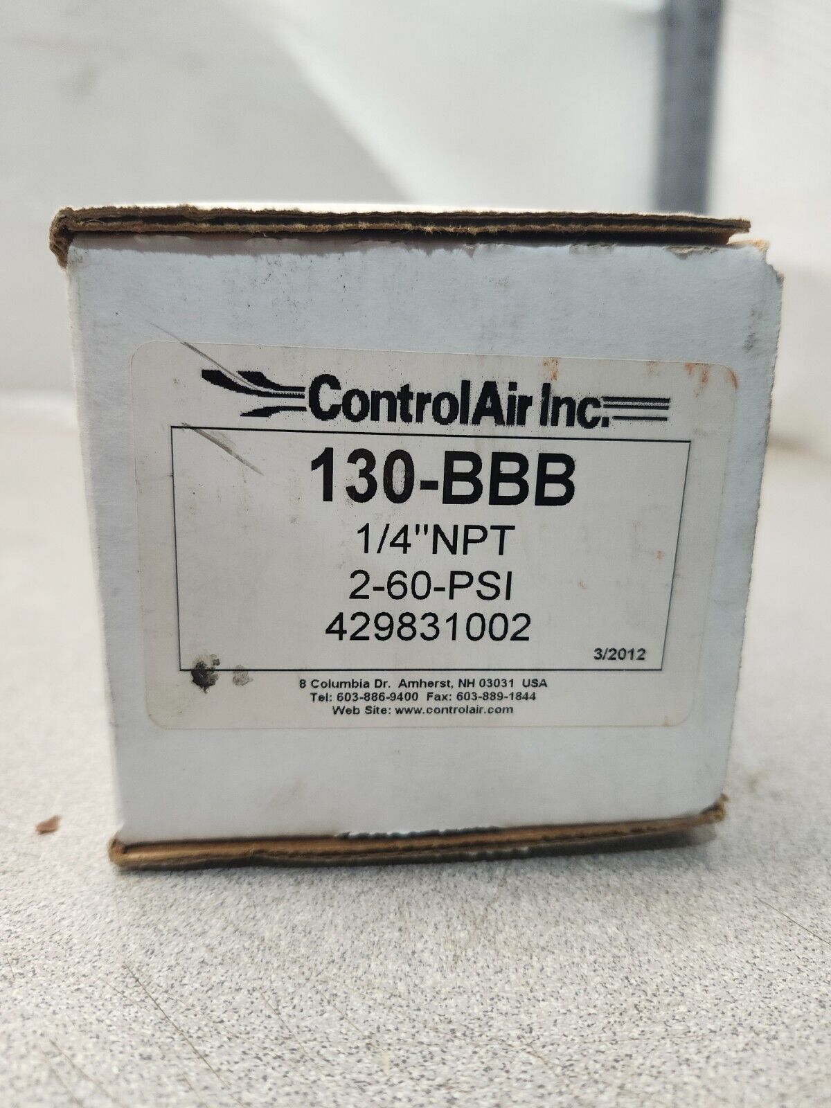 NEW IN BOX CONTROLAIR INC AIR PRESSURE REGULATOR  2-60PSI 1/4'' 130BBB