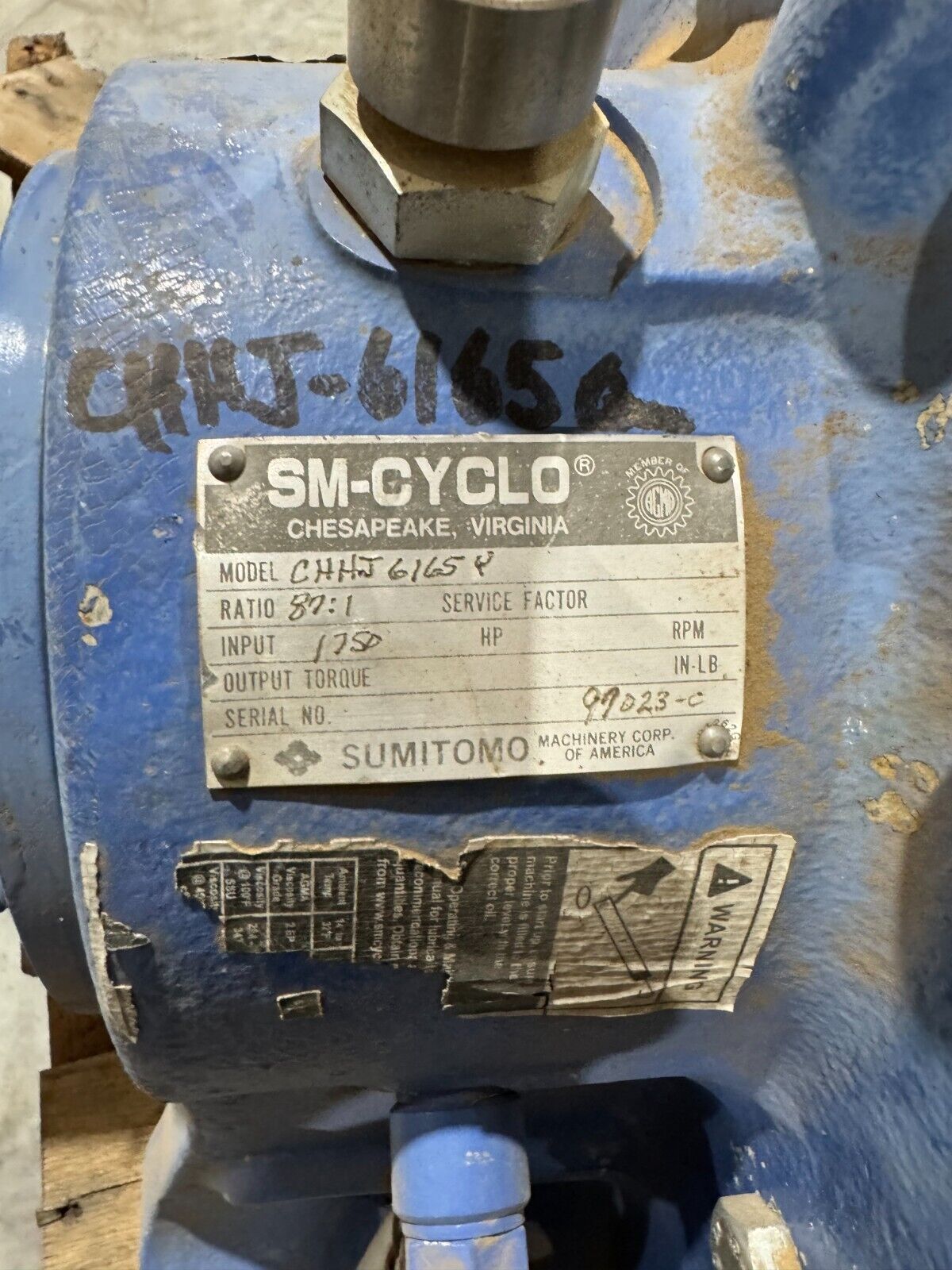 NEW SURPLUS SUMITOMO SM-CYCLO 87:1 RATIO CHHJ6165Y