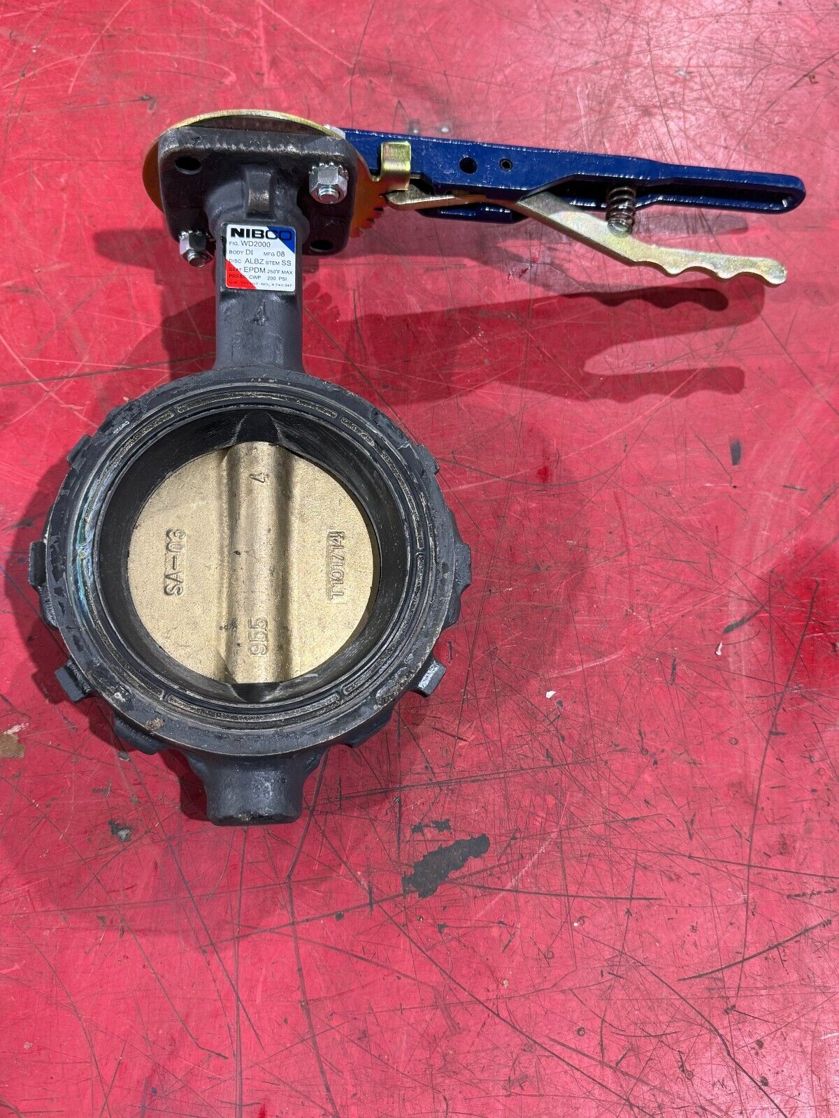 NEW NIBCO 4" BUTTERFLY VALVE WD2000 PRESS. CWP 200PSI.