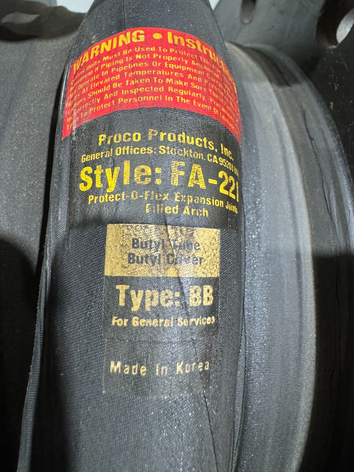 NEW PROCO 12" X 8" TYPE BB EXPANSION JOINT STYLE FA-221