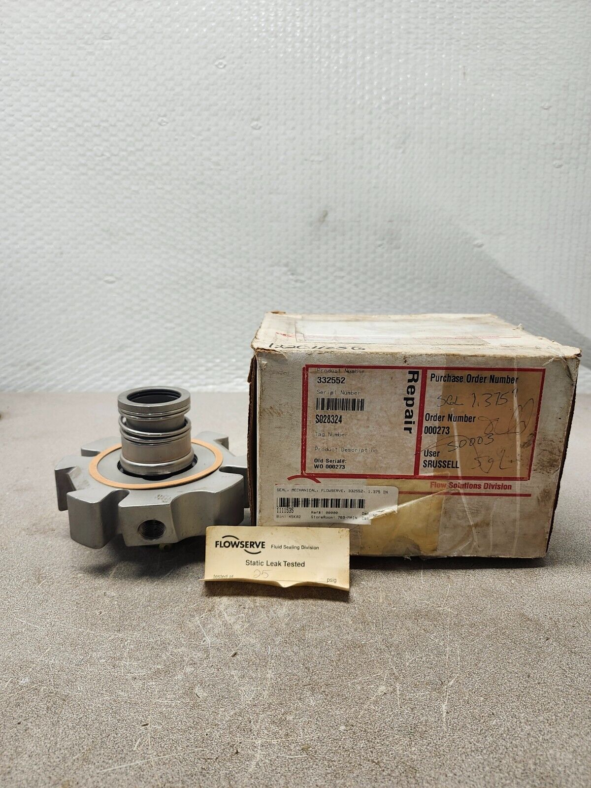 NEW IN BOX FLOWSEREVE MECHANICAL SEAL 1.375'' 332552