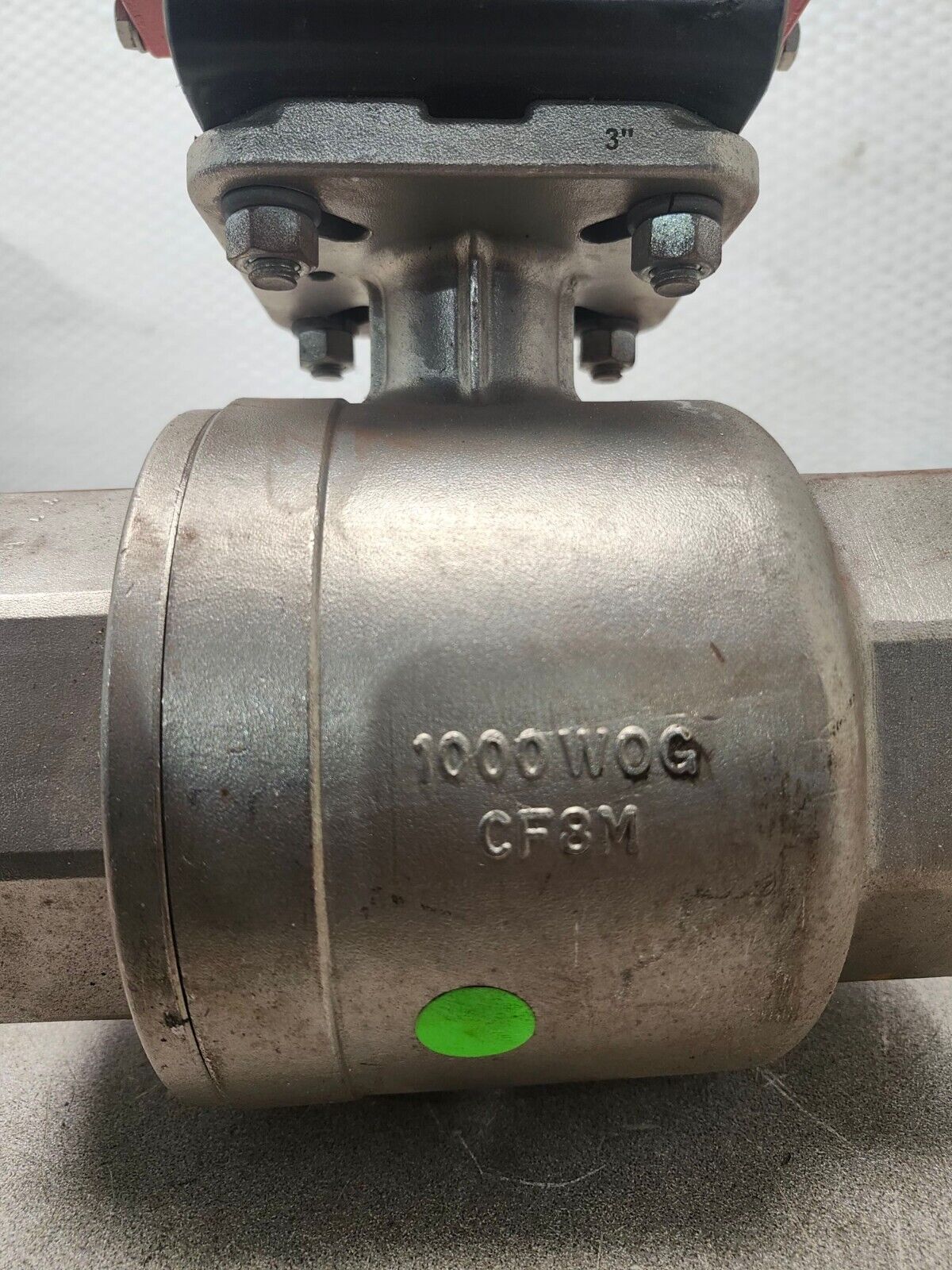 USED FNW 3" STAINLESS BALL VALVE WITH BRAY ACTUATOR 91-0834-21320-015