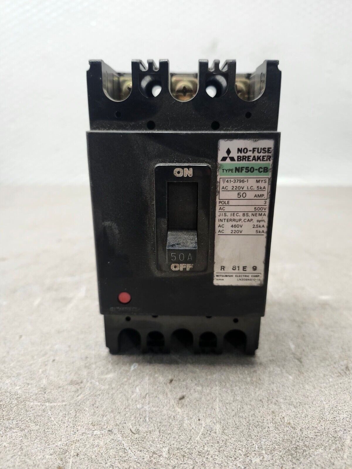 PREOWNED MITSUBISHI NO FUSE BREAKER NF50-CB