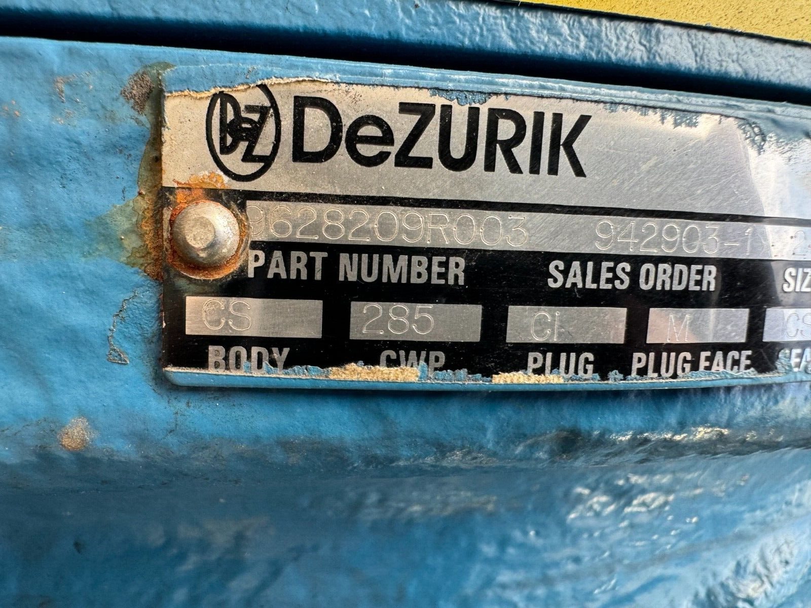 NEW DEZURIK 24" PLUG VALVE CS BODY 285CWP CI PLUG PEC STYLE 9628209R003