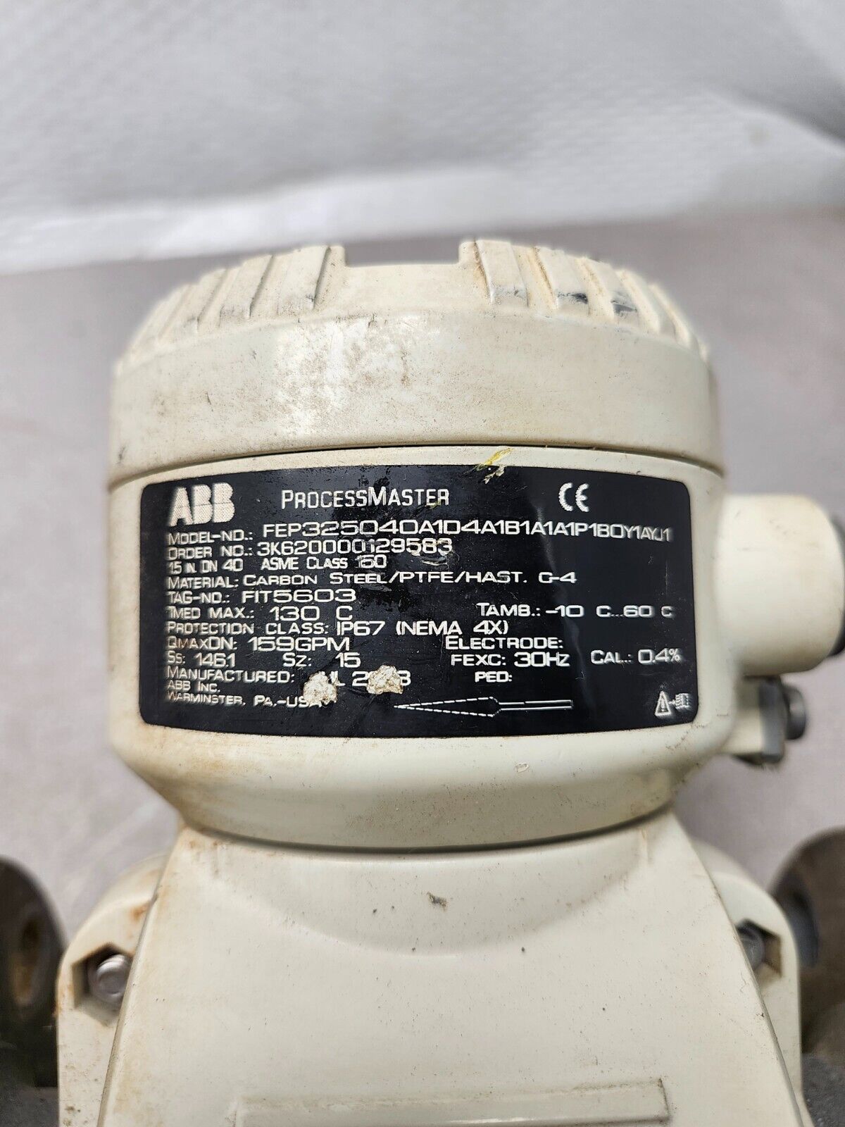 USED ABB Processmaster Magnetic Flow Meter 1/2'' FEP325040A104A1B1A1P1BOY1AYJ1