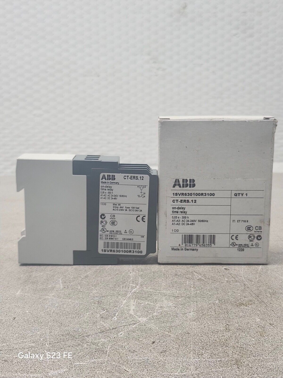 NEW WITH BOX ABB On Delay Time Relay CT-ERS.12S 1SVR730100R3100