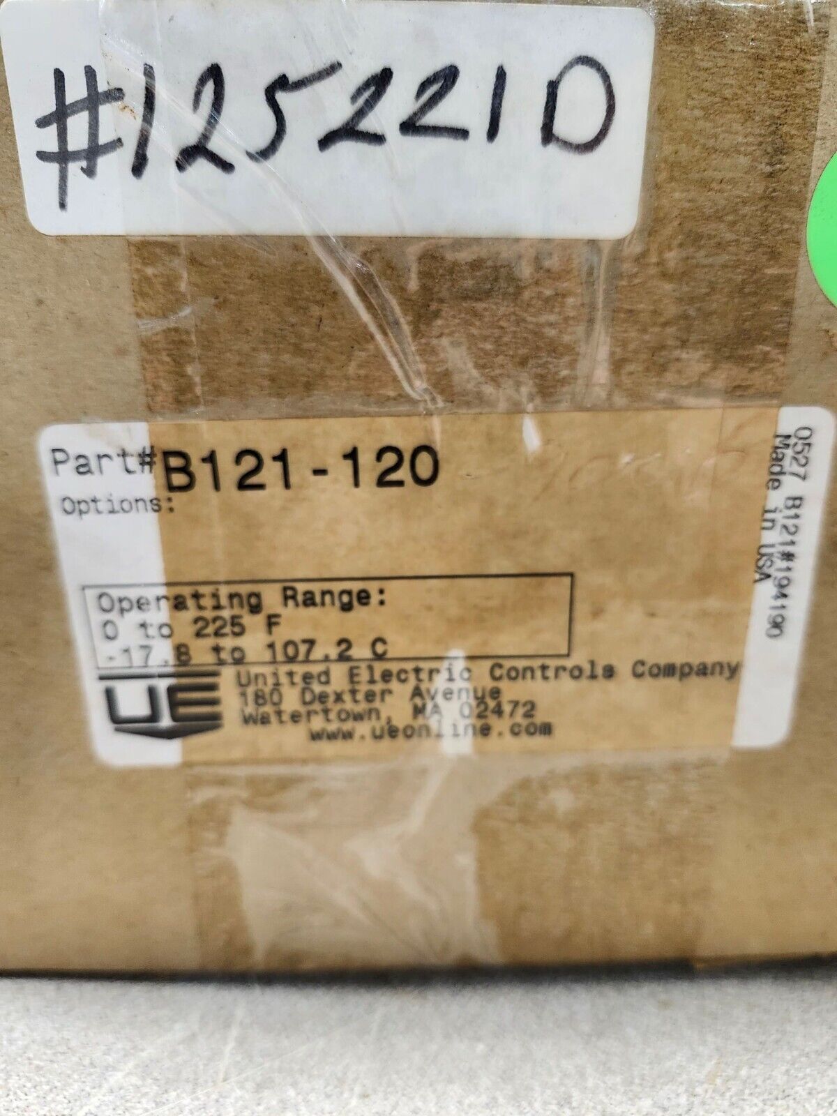 NEW IN BOX UNITED ELECTRIC TEMPERATURE SWITCH B121-120