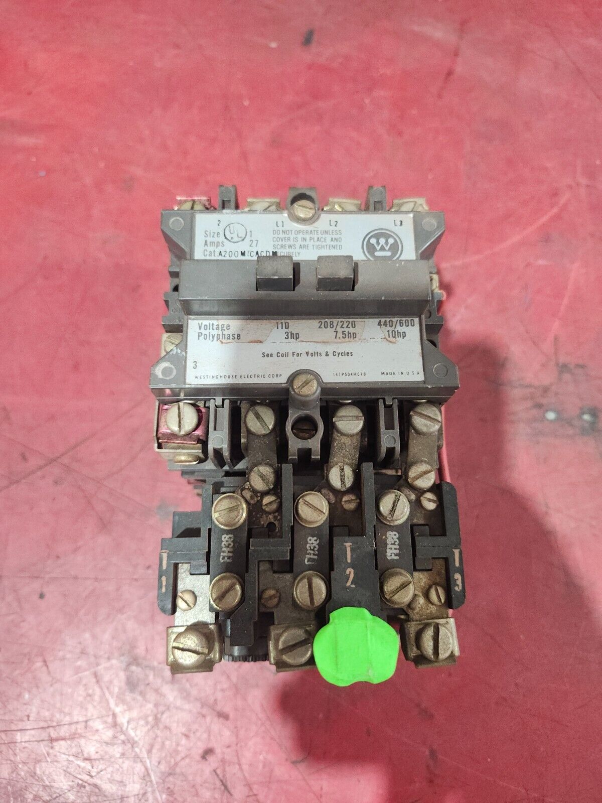 USED WESTINGHOUSE STARTER SIZE 1 3HP-10HP 27 AMPS A200MICACD