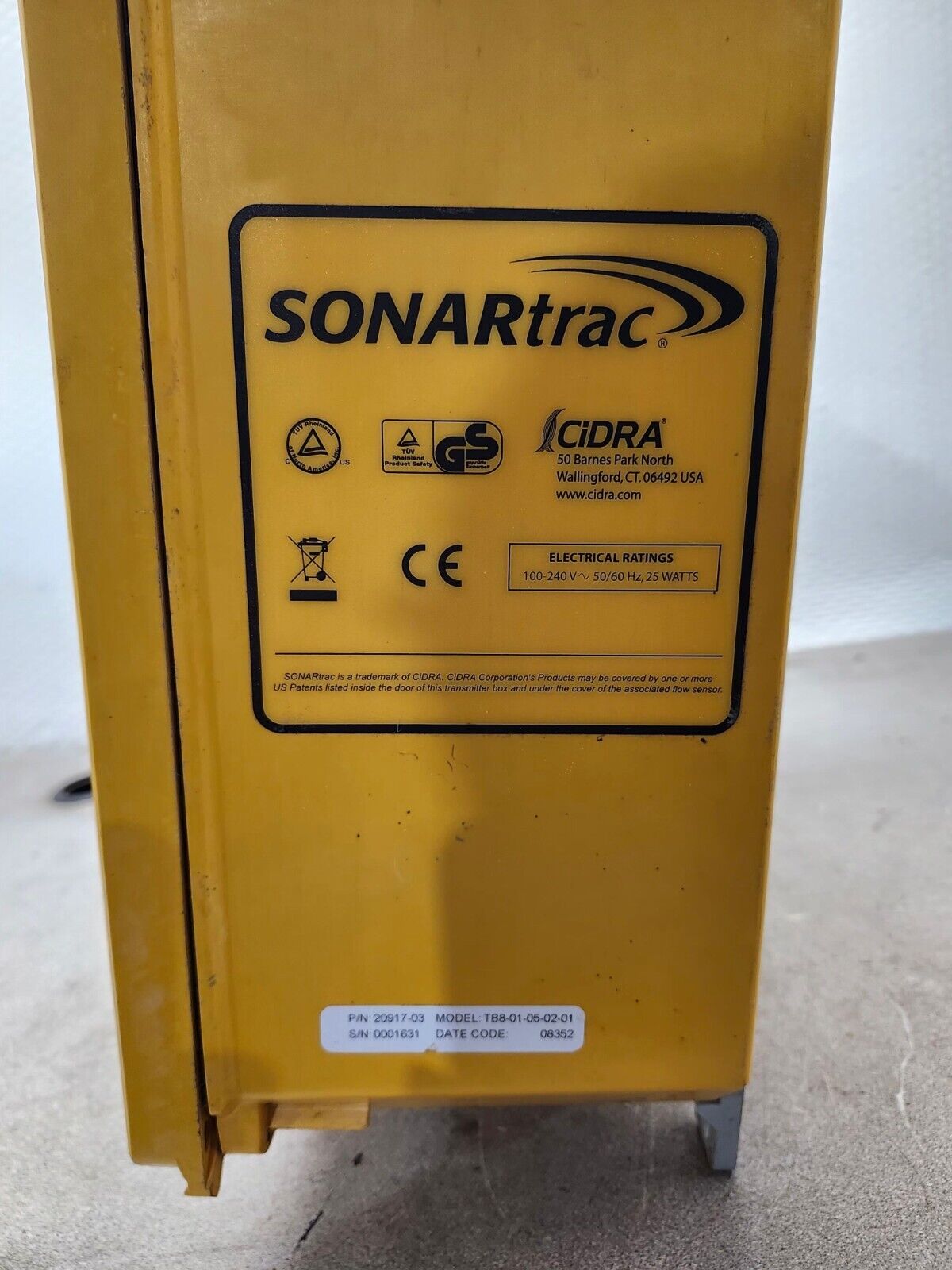 USED NO BOX Cidra Sonartrac Flow Monitoring System 100-240v-ac TB8-01-05-02-01