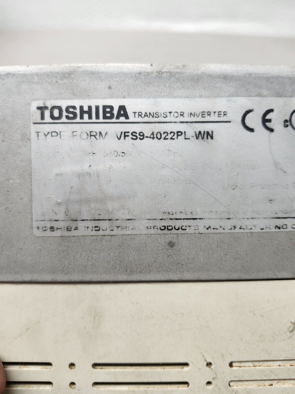 USED TOSHIBA TRANSISTOR INVERTER VFS9-4022PL-WN