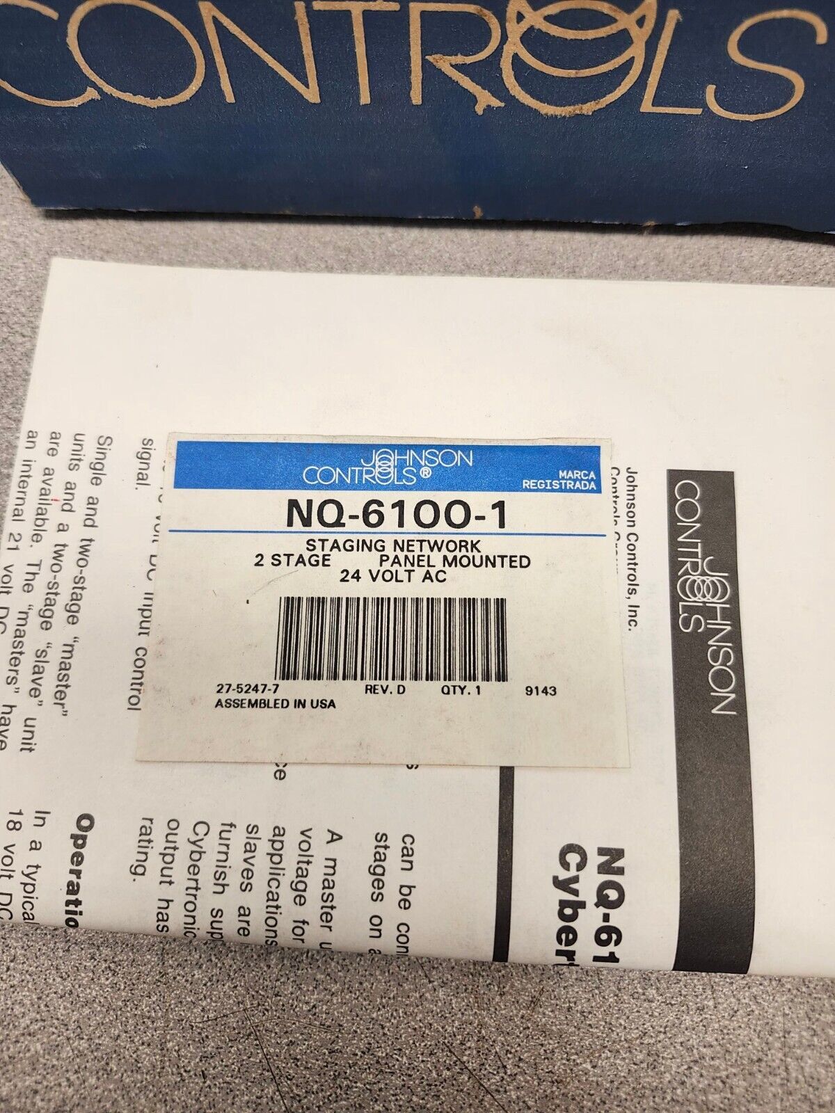 NEW IN BOX JOHNSON CONTROLS STAGING NETWORK PANEL NQ-6100-1