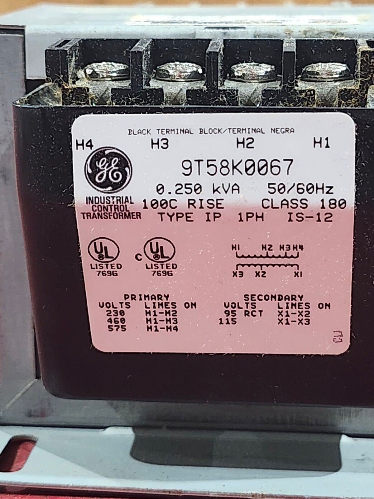 NEW IN BOX GE CONTROL TRANSFORMER 9T58K0067