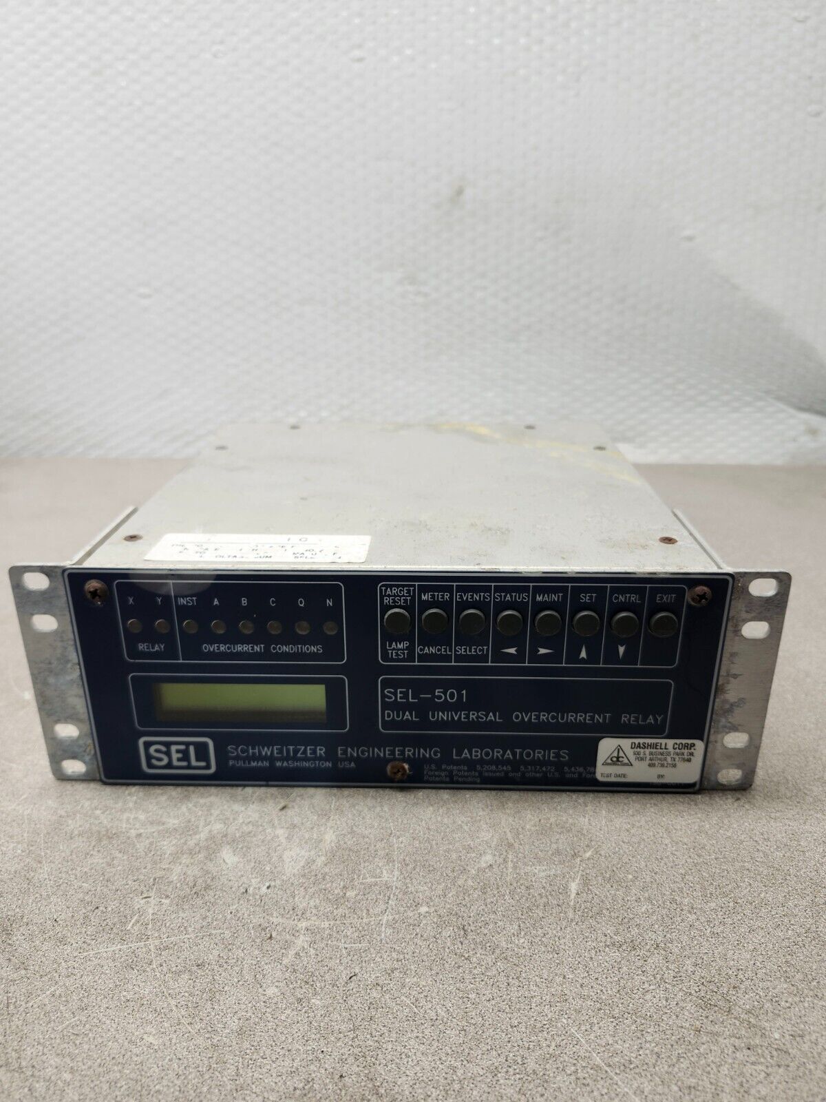 USED SEL 501 DUAL UNIVERSAL OVERCURRENT RELAY, 0501003X561X2B