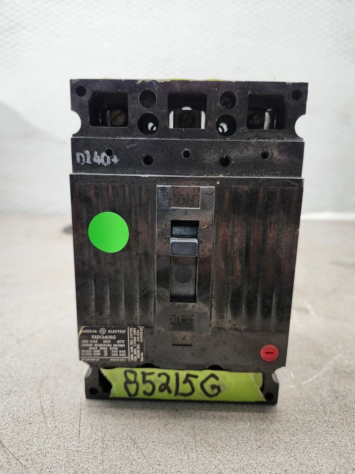 USED GENERAL ELECTRIC CIRCUIT BREAKER TED134060