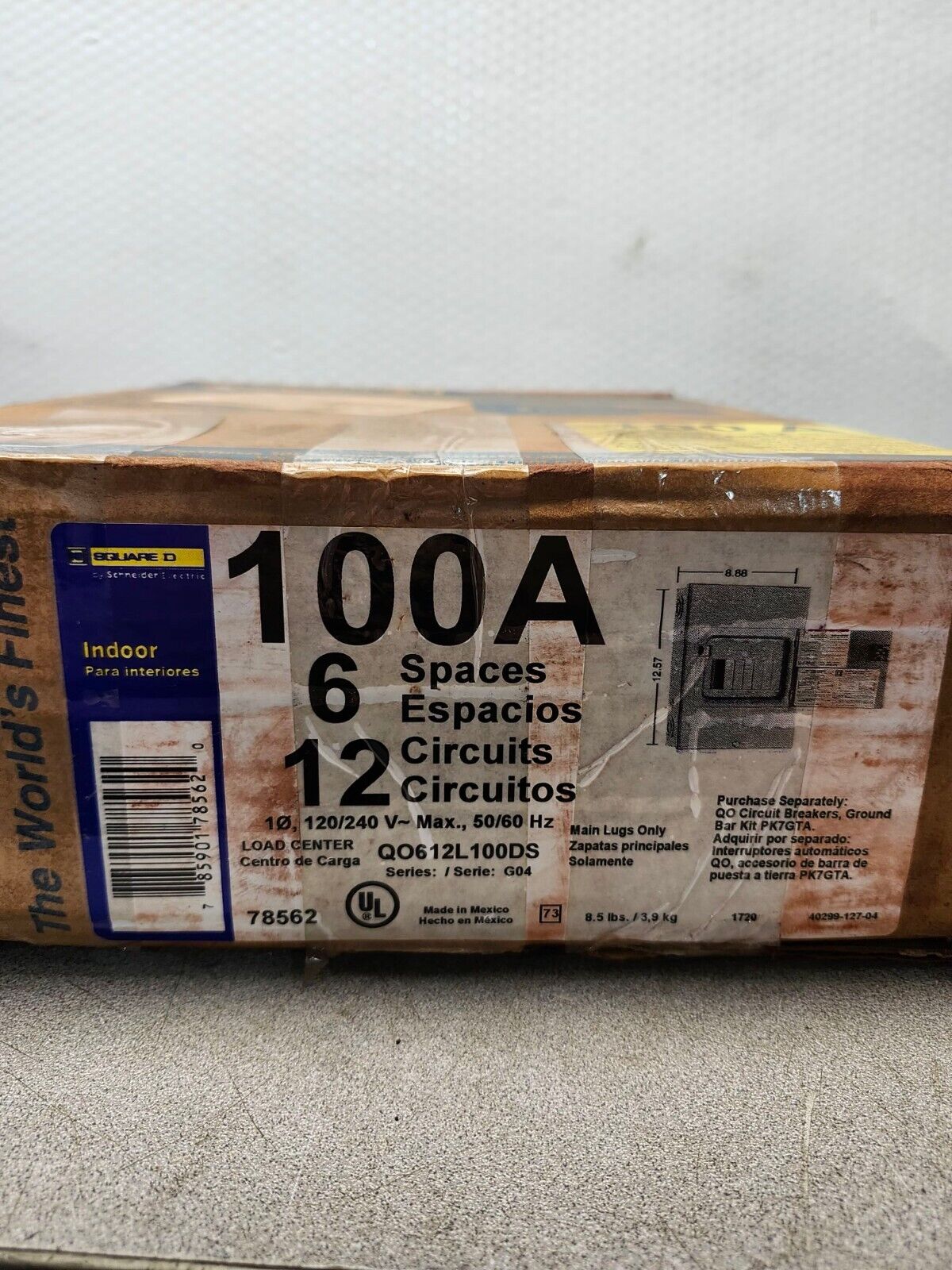 NEW IN BOX SQUARE D INDOOR LOAD CENTER QO612L100DS