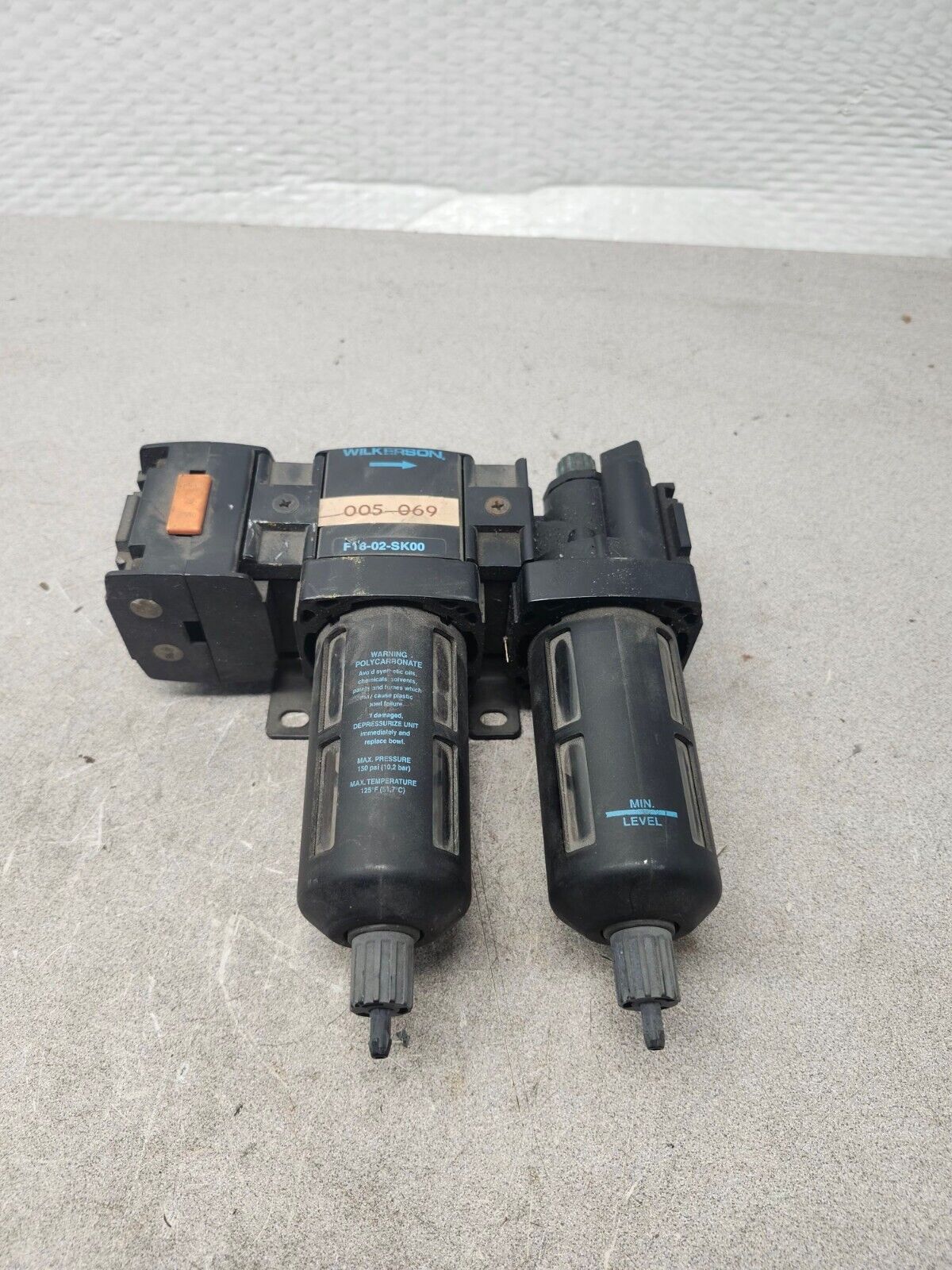 USED Wilkerson Filter/Regulator,3 Pcs F18-02-SK00,V18-02-0000