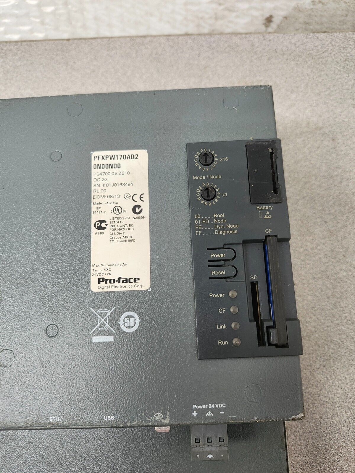 USED PRO FACE OPERATOR PANEL PFXPW170AD20N00N00