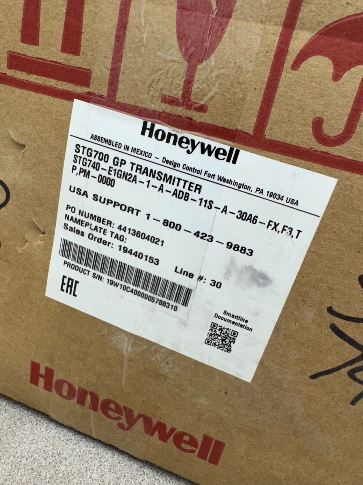 HONEYWELL STG700 TRANSMITTER STG740-E1GN2A-1-A-ADB-11S-A-30A6-FX,F3,T,P,PM-0000