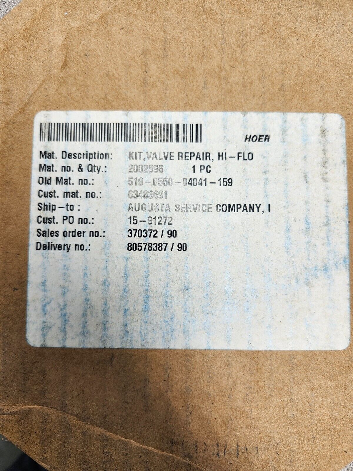 NEW NO BOX HI-FLO KIT VALVE REPAIR 2002896