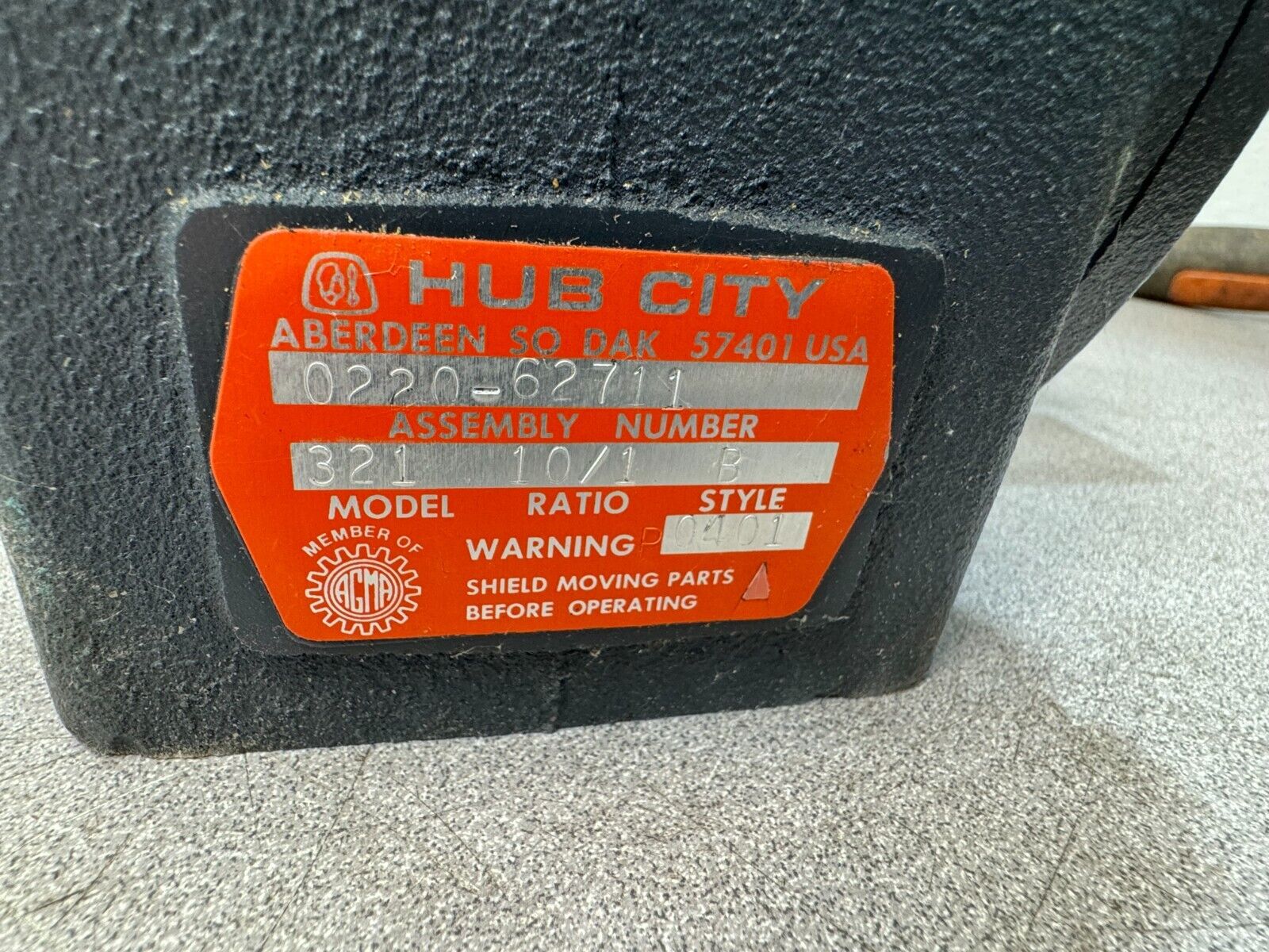 NEW HUB CITY 321 GEAR REDUCER 10:1 RATIO 0220-62711 STYLE B