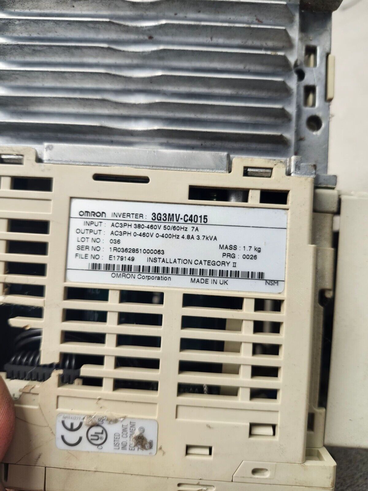 USED NO BOX OMRON 3G3MV-C4015