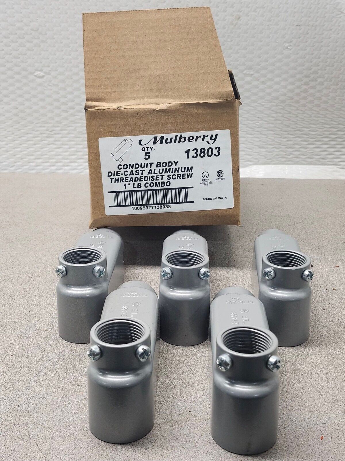 NEW IN BOX MULBERRY CONDUIT BODY 13803 QTY OF 5