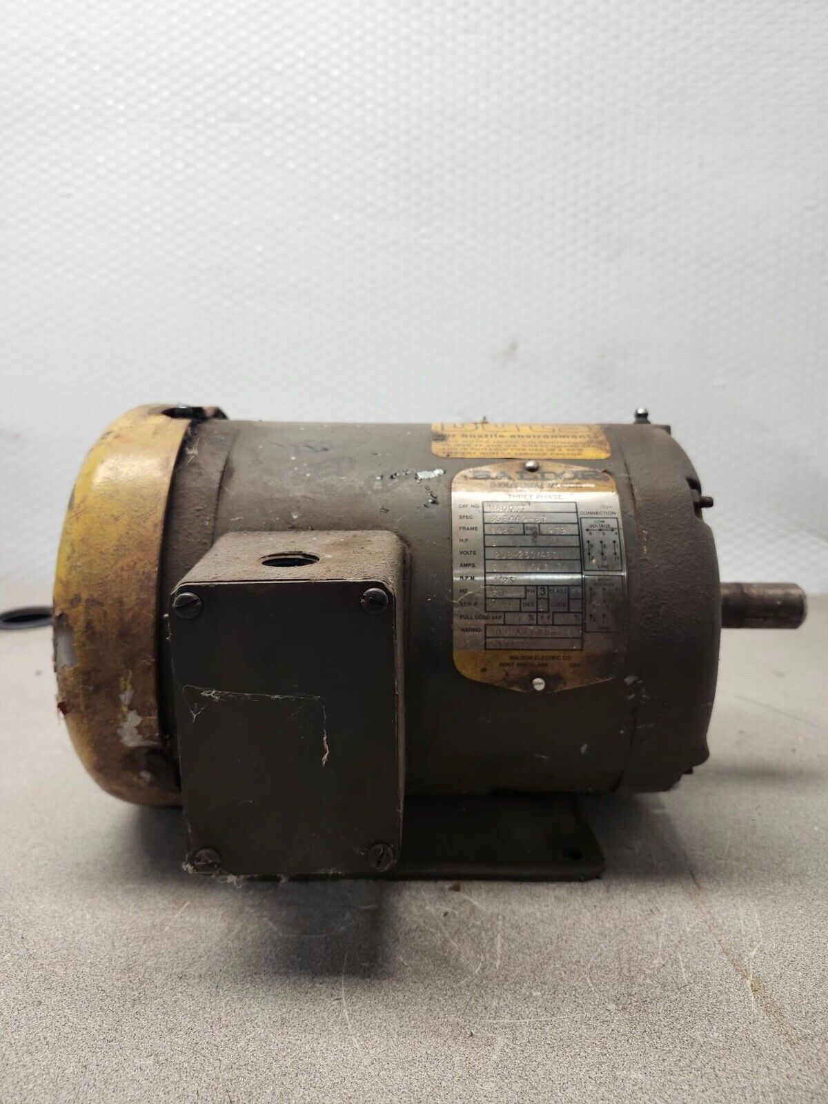 USED BALDOR MOTOR 1HP 1740RPM 3PH 60HZ M8003T