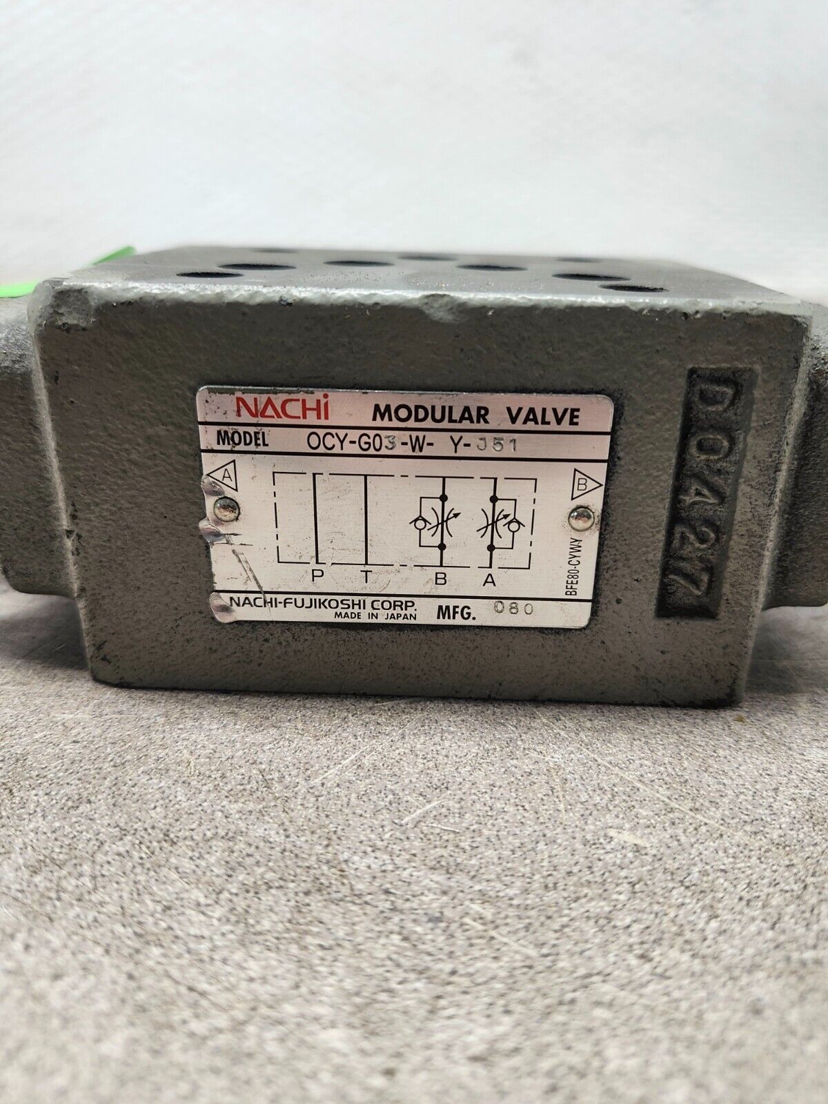 NEW NO BOX NACHI MODULAR VALVE 0CY-G03-W-Y-J51