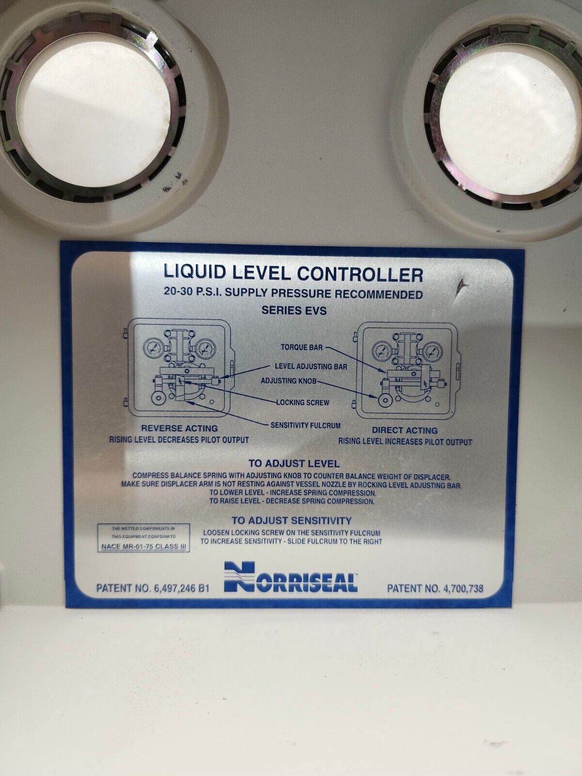 USED NO BOX Norriseal Liquid Level Controller 2SM36-BB B-N