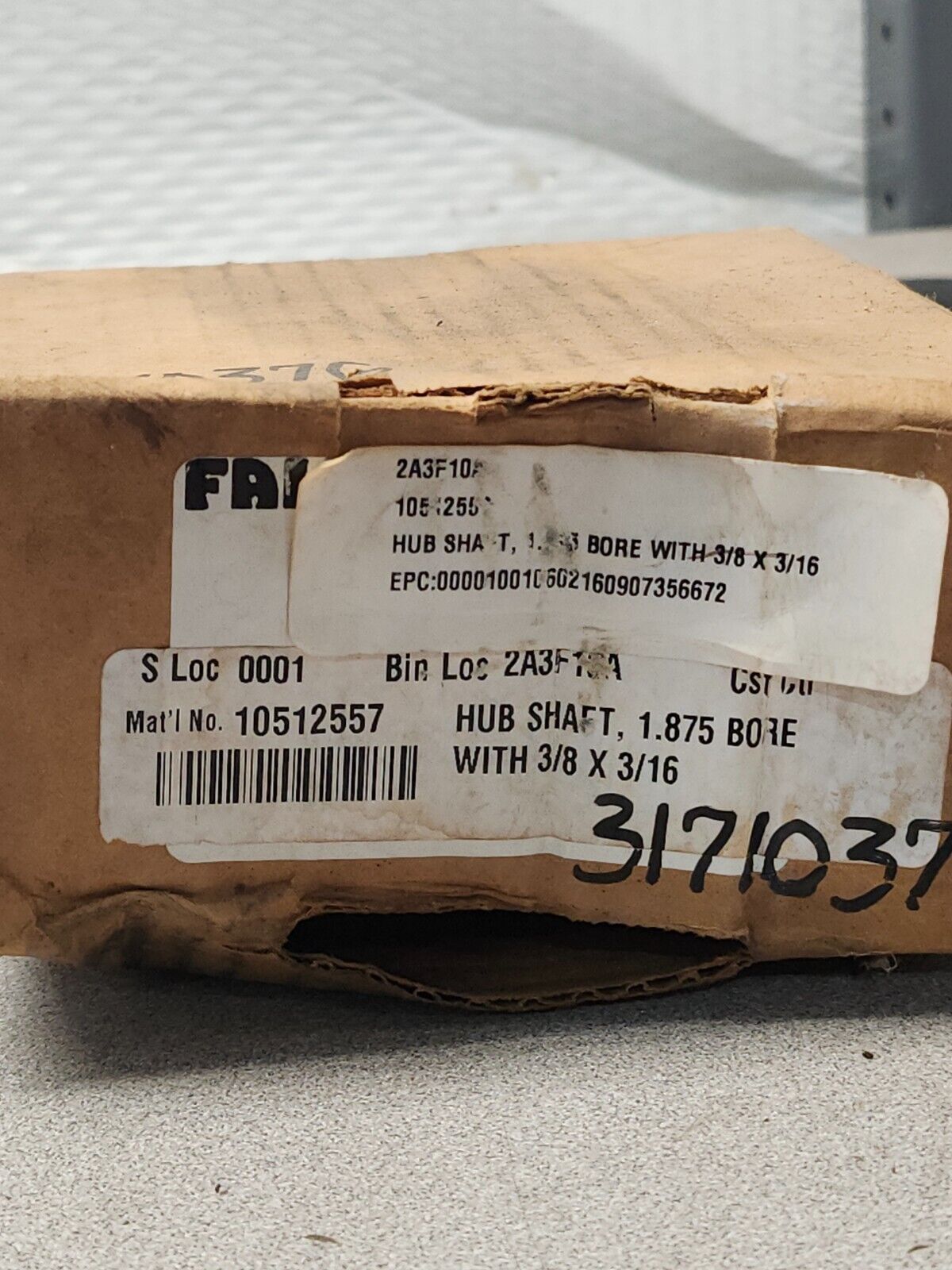 NEW IN BOX FALK HUB SHAFT 1.875 BORE WITH 3/8 X 3/16 MODEL 2A3F10A