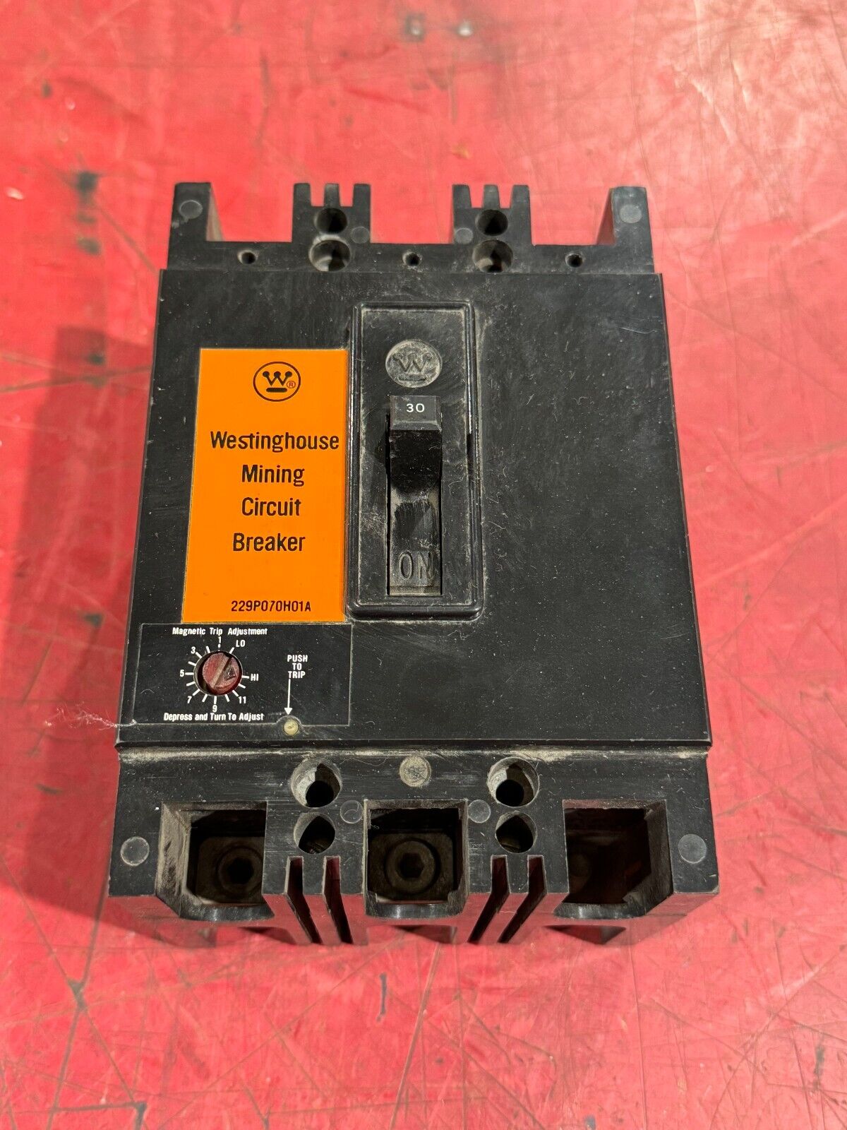 USED WESTINGHOUSE 30AMP MINING CIRCUIT BREAKER 229P070H01A AB DE-ION 1366D21G08