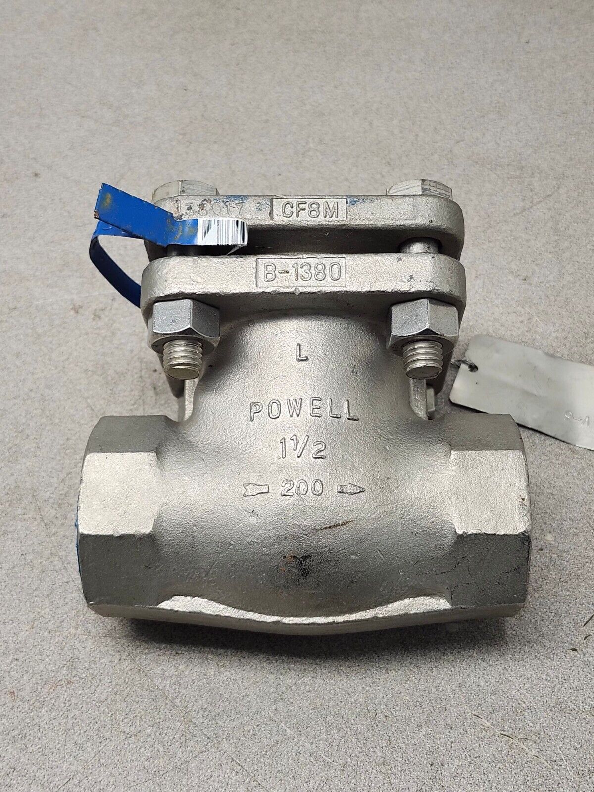 NEW POWELL 1-1/2" THREADED SWING CHECK VALVE STAINLESS STEEL 2341TN0TXXX