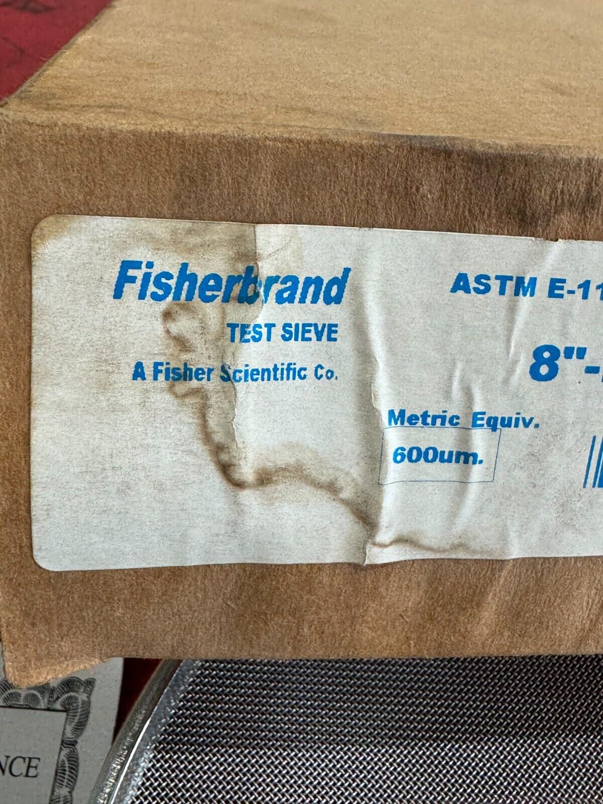 NEW IN BOX FISHERBRAND TEST SIEVE 8"-FH-SS-SS-US-30