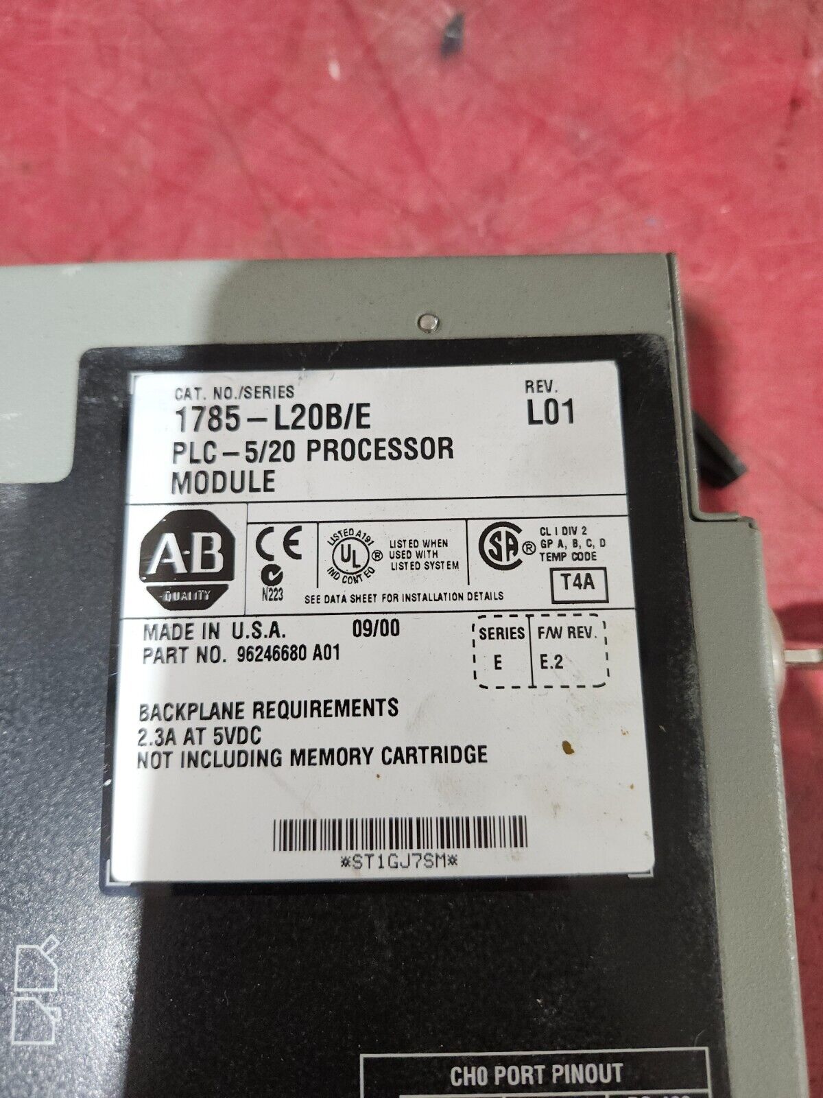 USED ALLEN BRADLEY PLC 5/20 PROCESSOR MODULE 1785-L20B/E