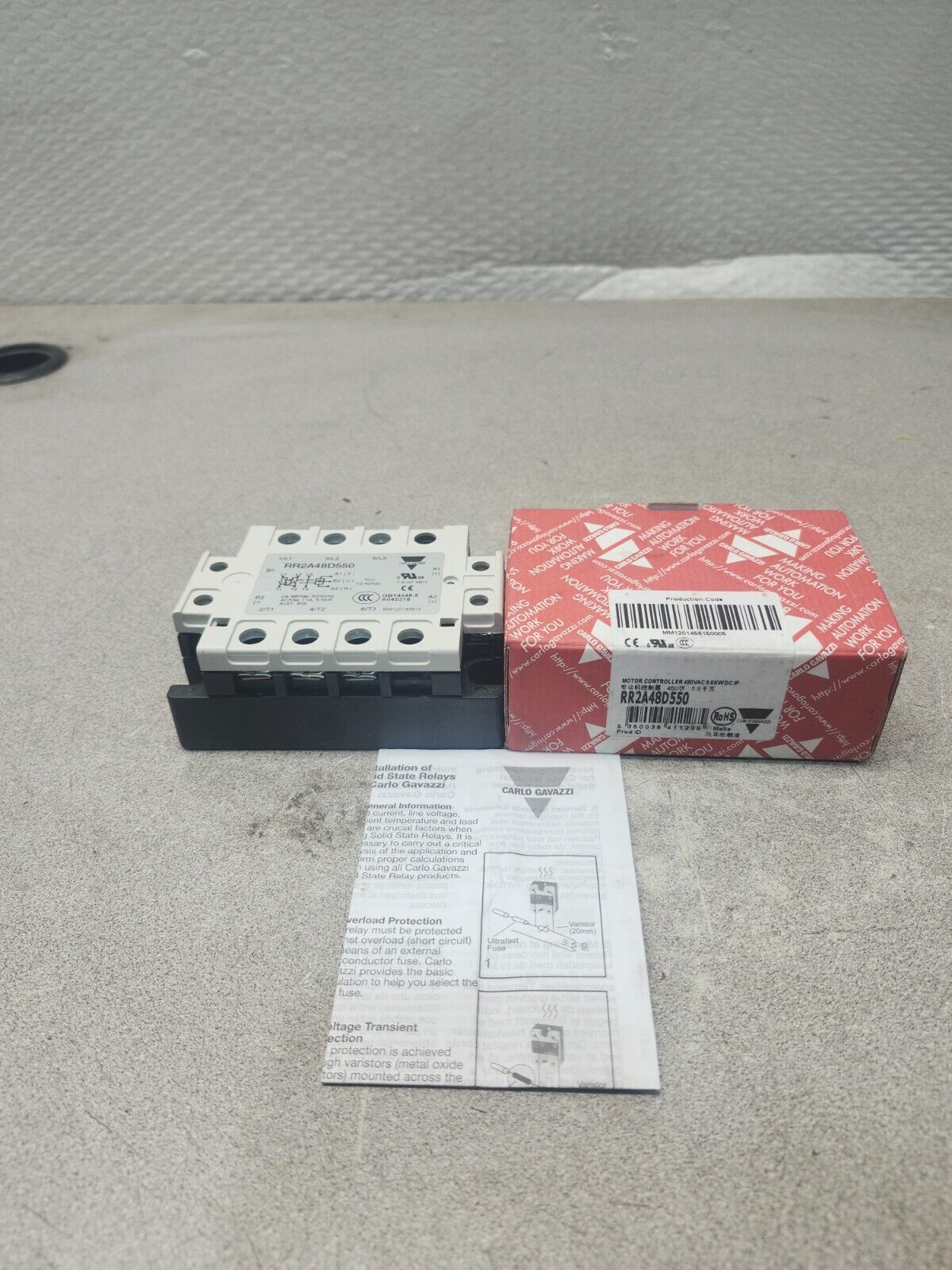 NEW IN BOX Carlo Gavazzi Reversing Motor Controller RR2A48D550