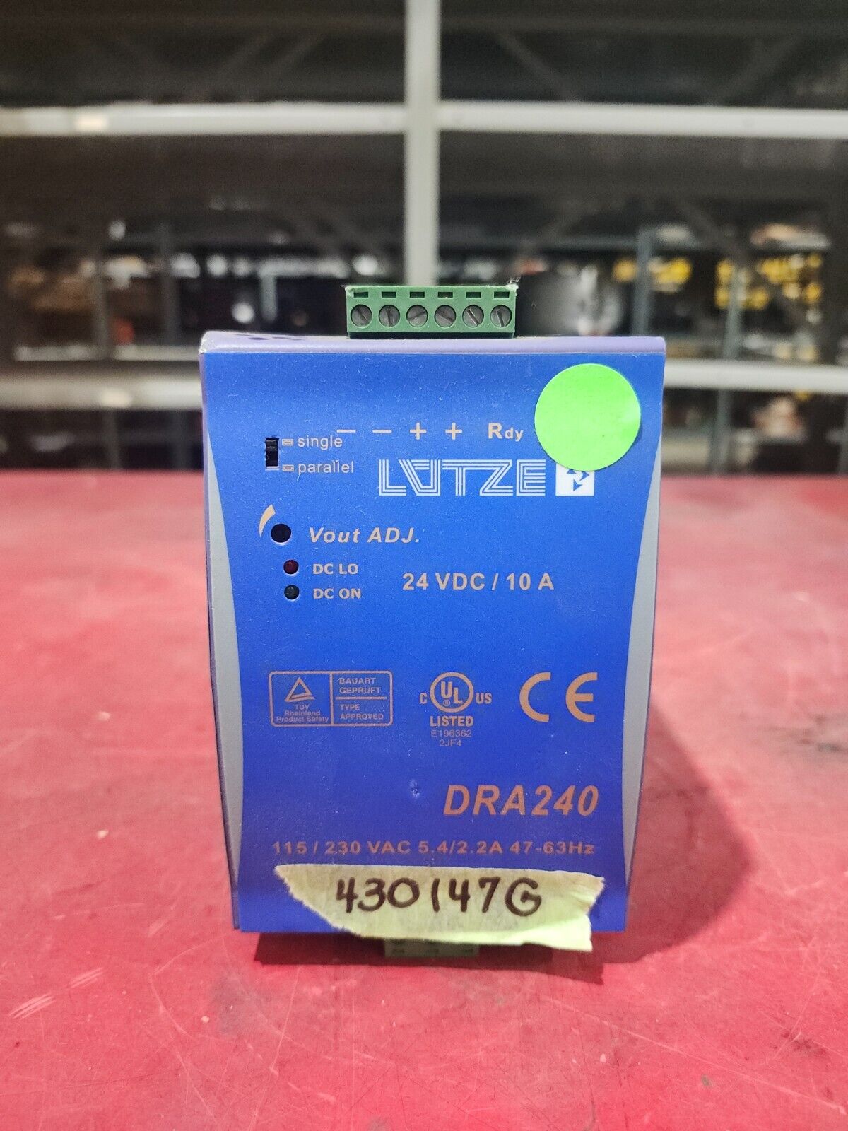 USED LUTZE POWER SUPPLY DRA240 115/230VAC 5.4/2.2A 47-63HZ