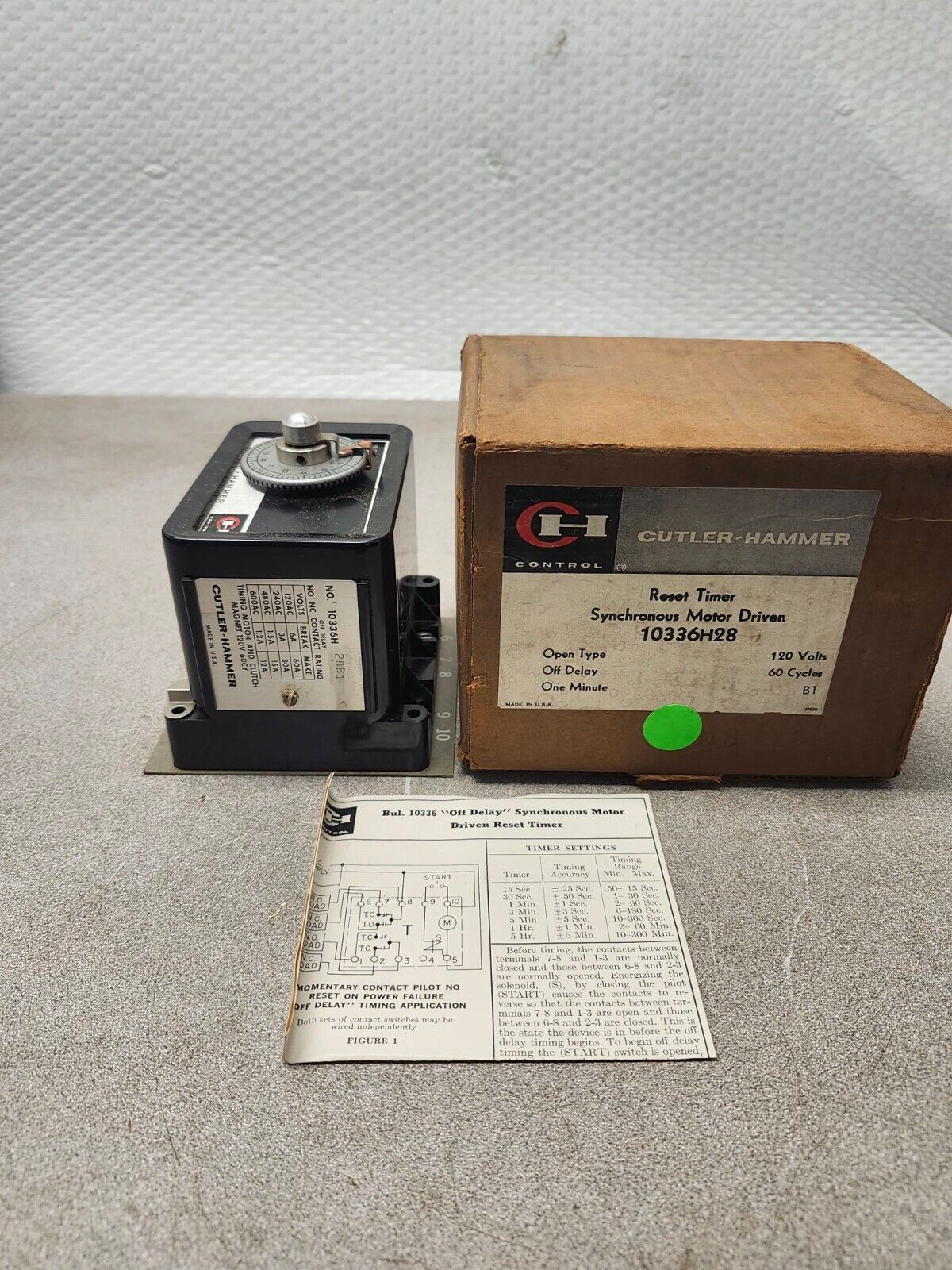 NEW IN BOX CUTLER HAMMER RESET TIMER 10336H28