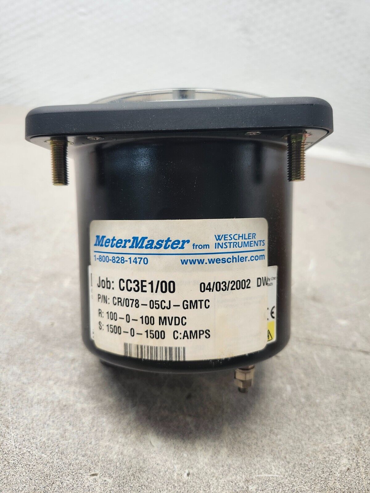 NEW WITH BOX METER MASTER 1500 AMPS CR/078-05CJ-GMTC